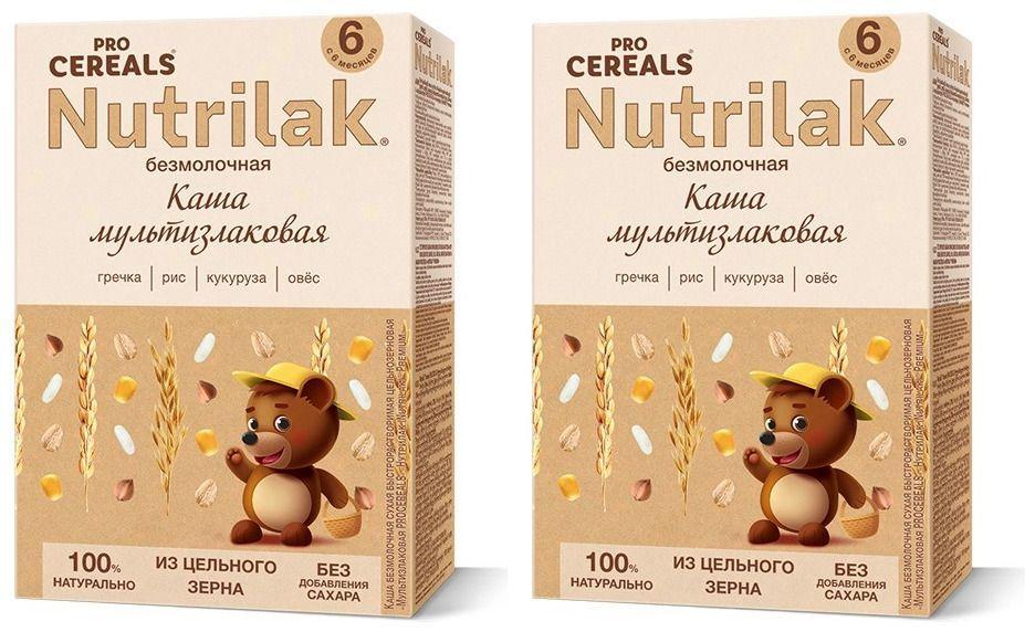 Детская каша Nutrilak Premium Procereals безмолочная мультизлаковая, с 6 месяцев, 200гр * 2 штуки