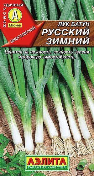 Лук батун "Русский зимний" семена Аэлита зелень для дома, балкона, подоконника и огорода, 0,5 гр