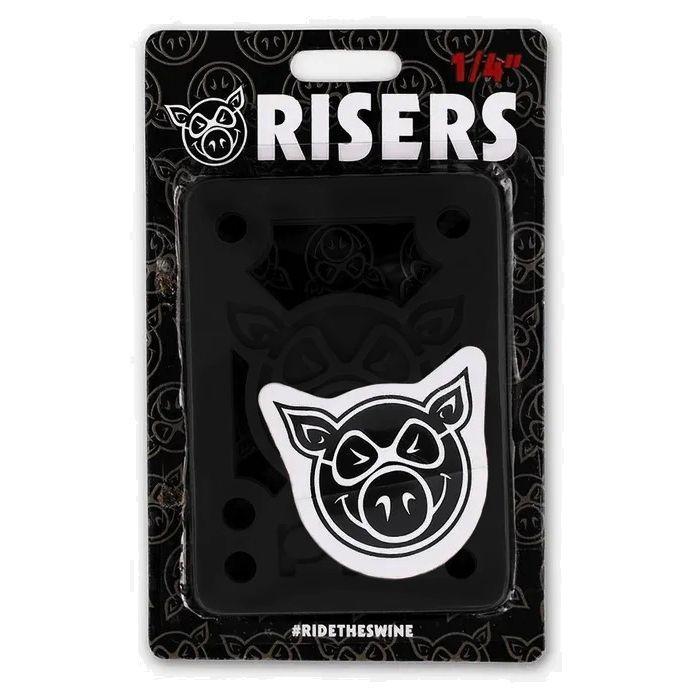 Подкладки для скейтборда Pig piles 1/4" hard risers black