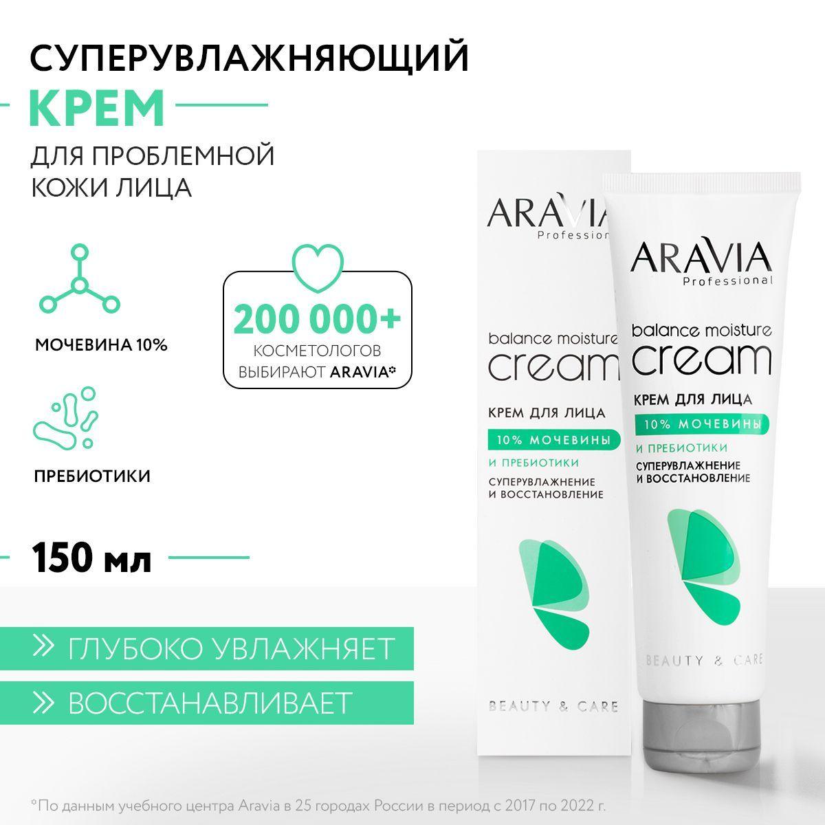 ARAVIA Professional Крем для лица суперувлажнение и восстановление с мочевиной 10% и пребиотиками, 150 мл