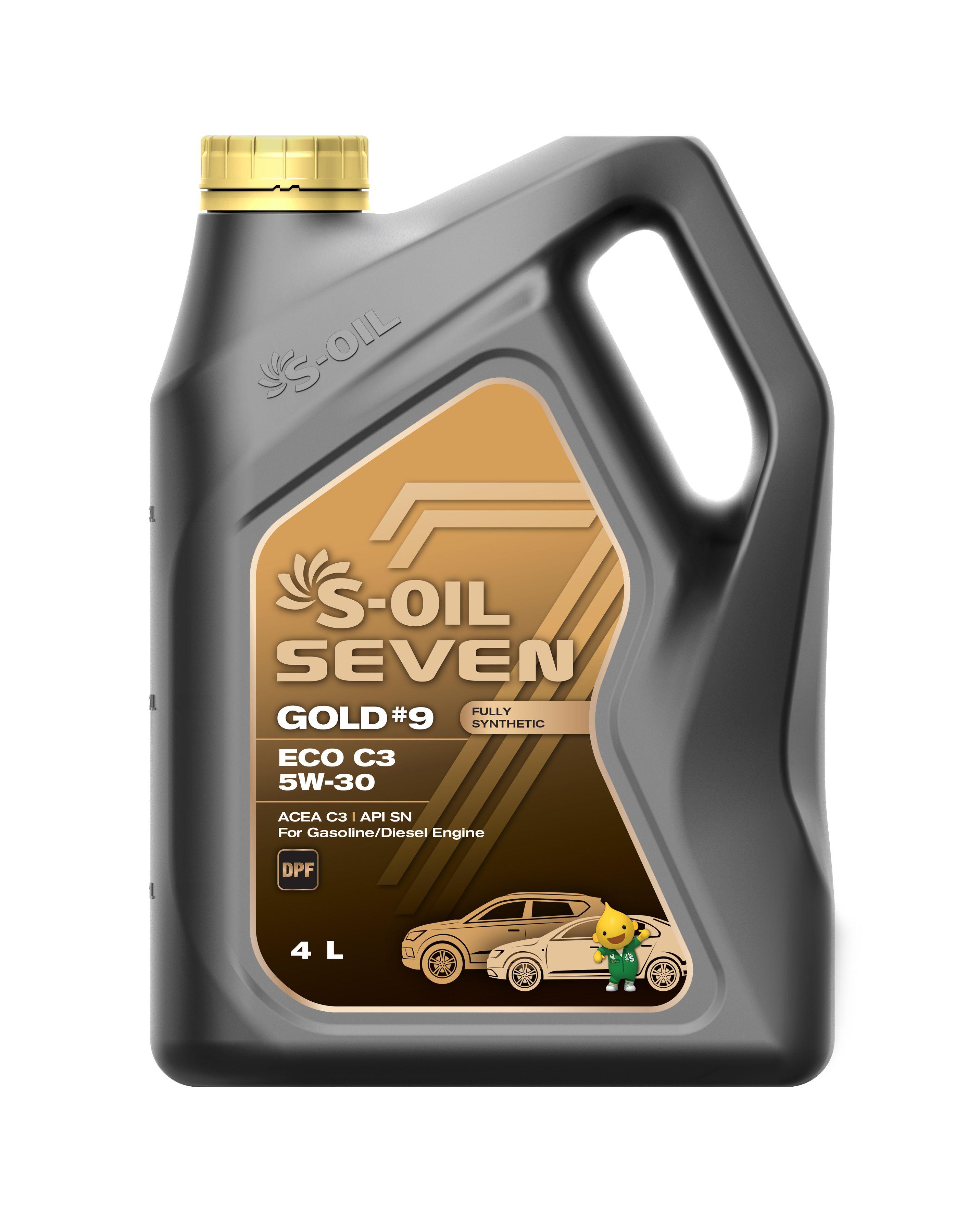 S-OIL SEVEN GOLD #9 ECO C3 5W-30 Масло моторное, Синтетическое, 4 л