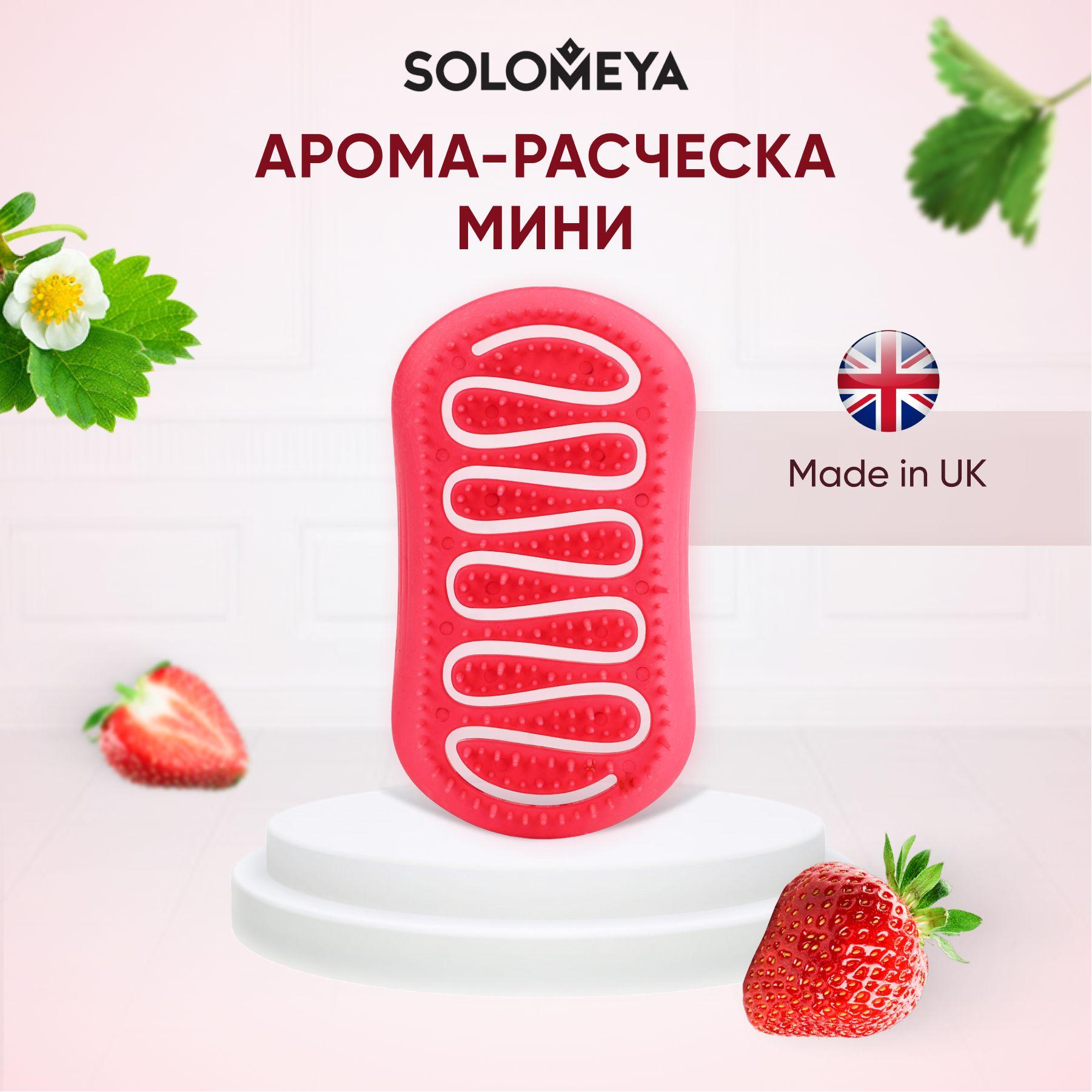 Solomeya Арома-расческа для сухих и влажных волос с ароматом Клубники мини / Aroma Brush for Wet&Dry hair Strawberry mini, 1 шт