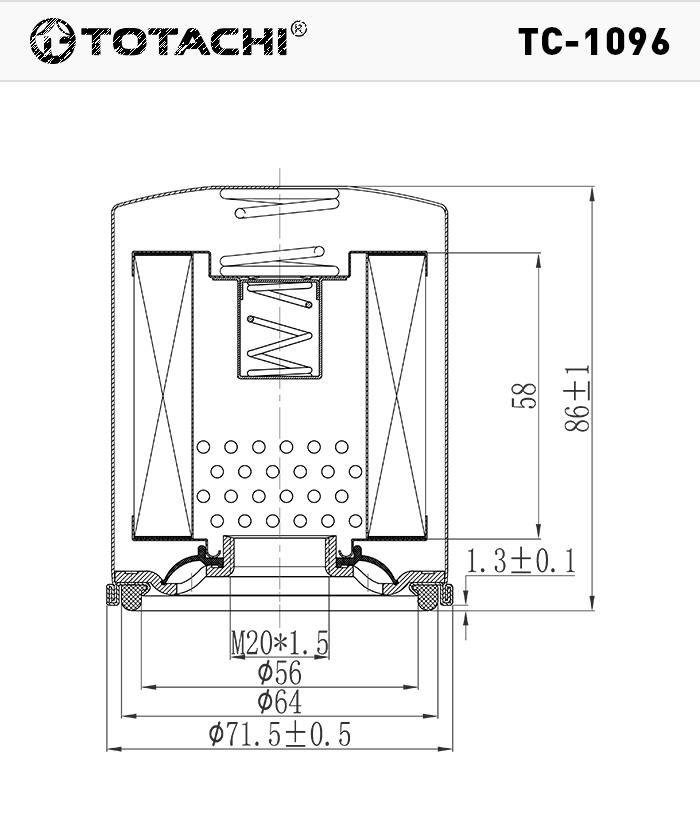 TOTACHI Фильтр масляный арт. TC1096, 1 шт.
