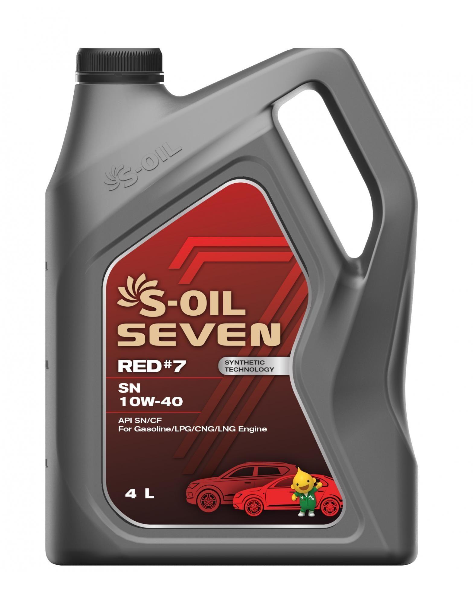 S-OIL SEVEN RED #7 10W-40 Масло моторное, Синтетическое, 4 л