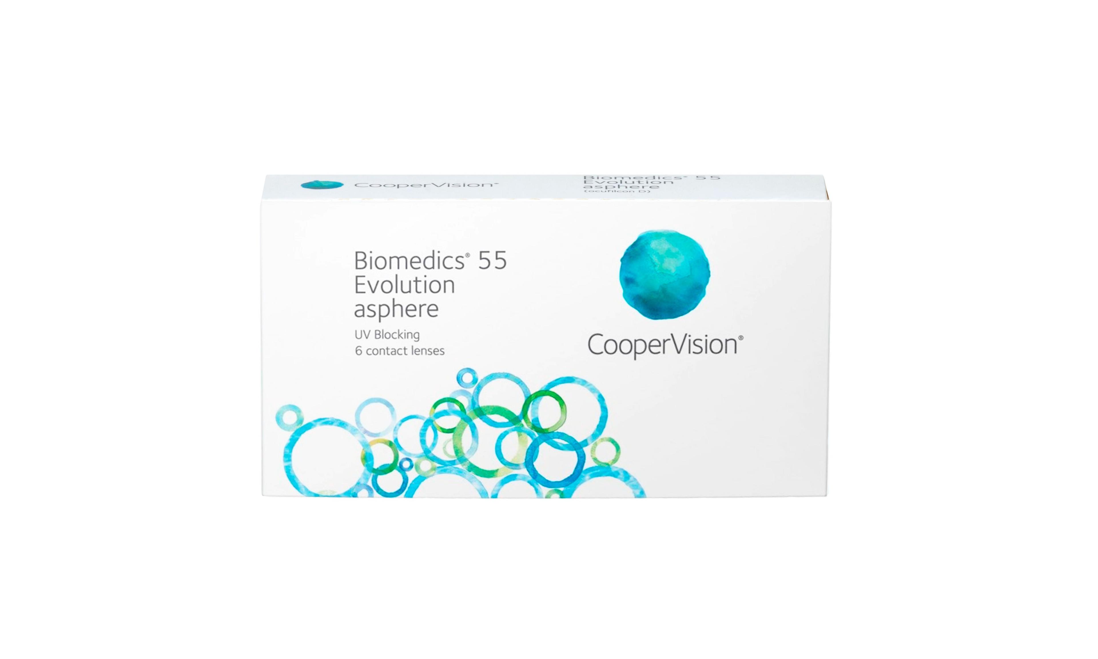 CooperVision Контактные линзы Biomedics 55 Evolution Asphere, 6 шт. 8.6 -3.5