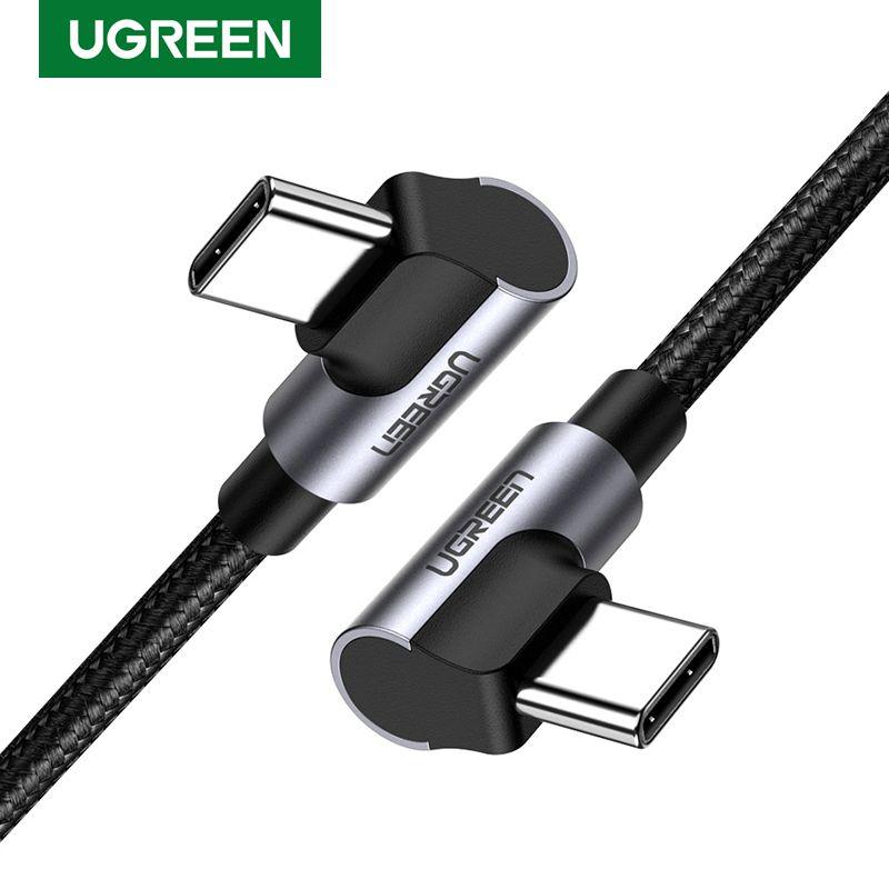 Кабель угловой UGREEN US323 (70531) Angled USB-C Cable Aluminum Case with Braided. Длина: 2м. Цвет: черный