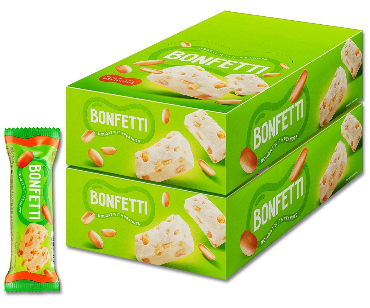 Ореховый батончик "Bonfetti" нуга с орехами арахис, 25 г, 36 шт.