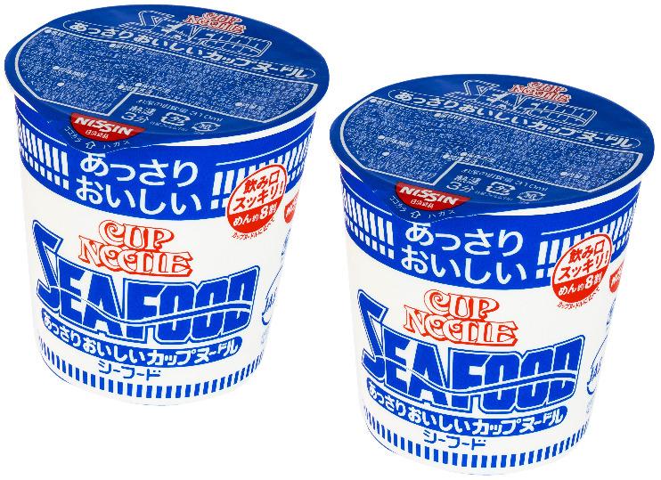 Суп-лапша быстрого приготовления Cup Noodle - 2 штуки в наборе со вкусом морепродуктов и витаминами В1, В2, Nissin Co.,Ltd, Япония