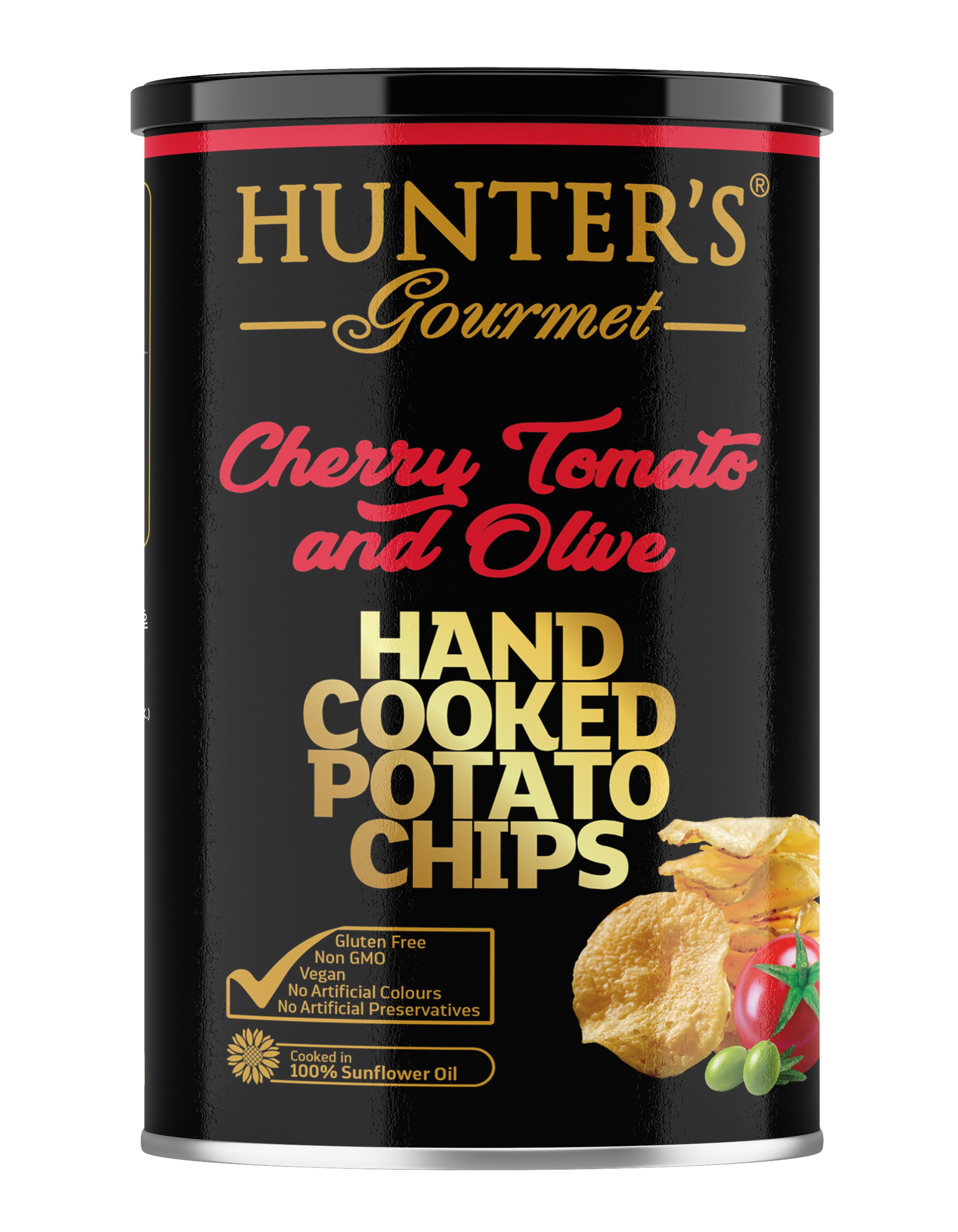 Чипсы картофельные Hunter s Gourmet (Помидор Черри и Олив) 150г, банка