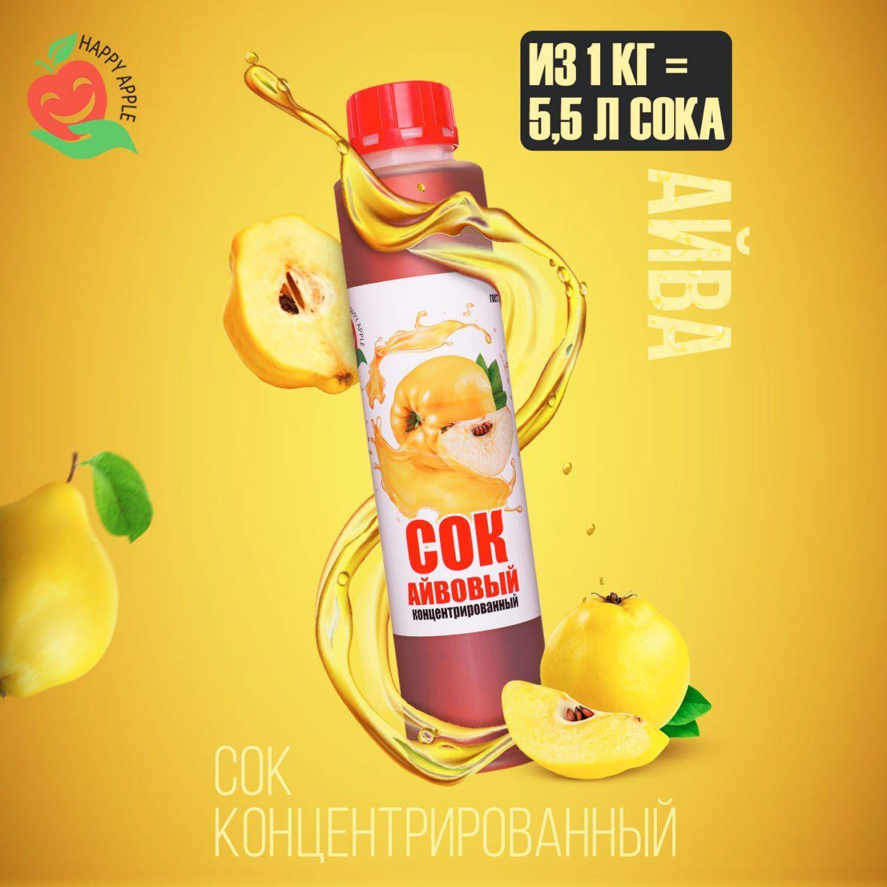 Концентрат сока Айвовый 1 кг Happy Apple, кисл. 4%