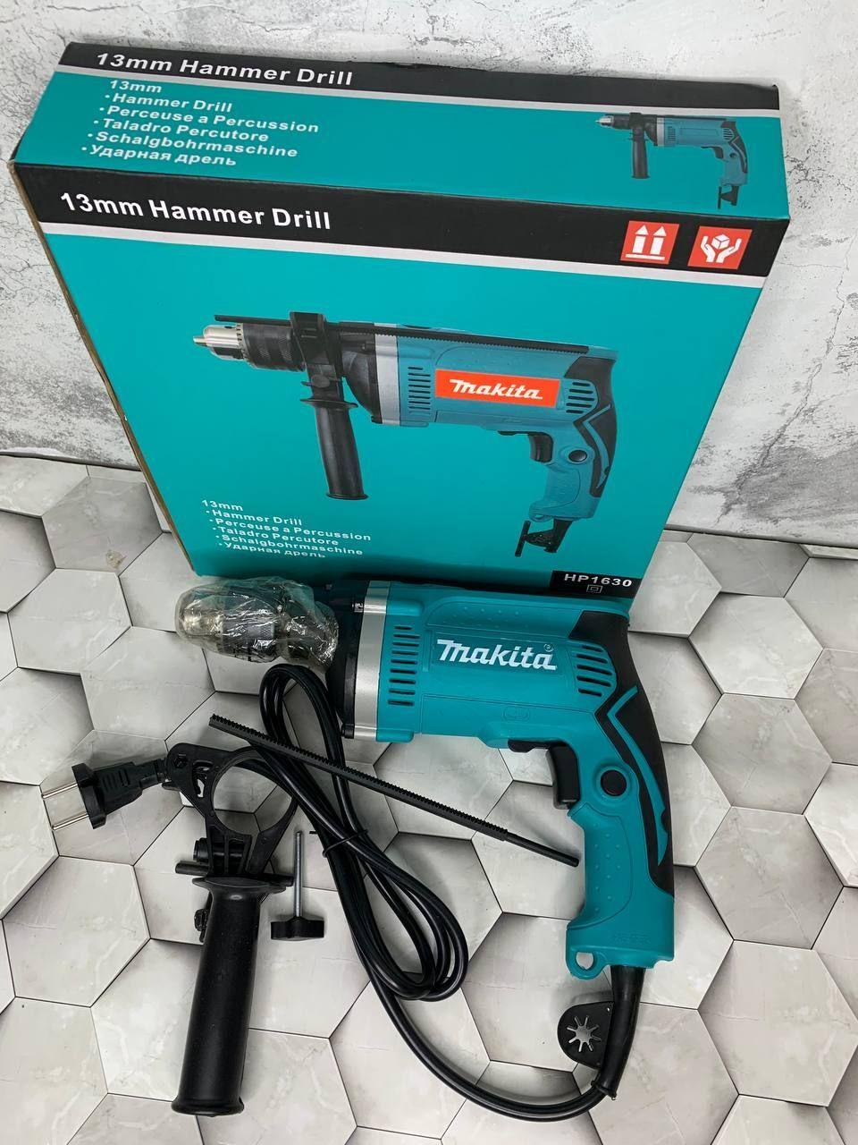 Дрель ударная электрическая/ Электродрель Makita 710 Вт, 3200 об/мин, 48000 уд/мин, сетевая, Makita HP1630