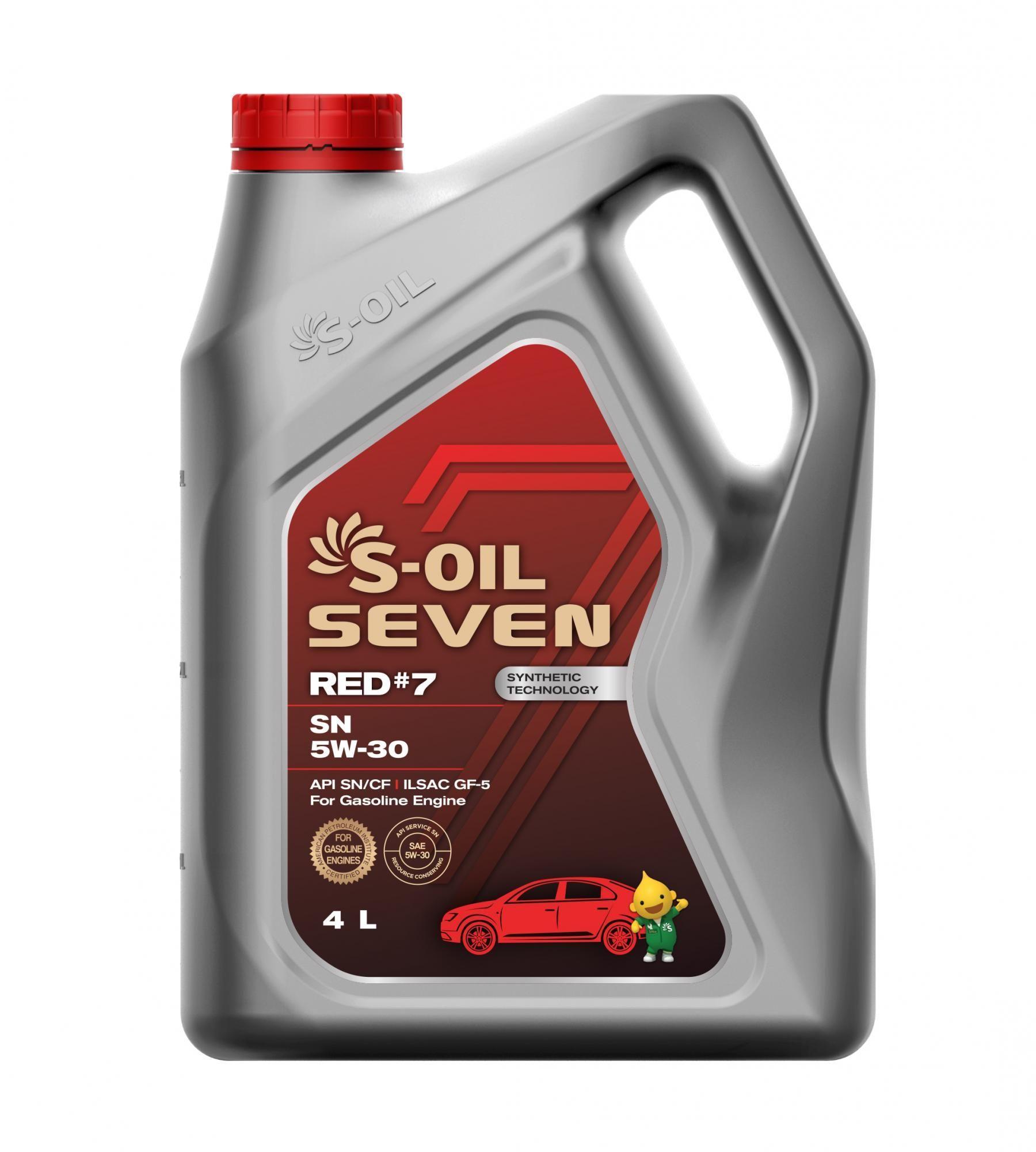 S-OIL SEVEN RED #7 SN 5W-30 Масло моторное, Синтетическое, 4 л