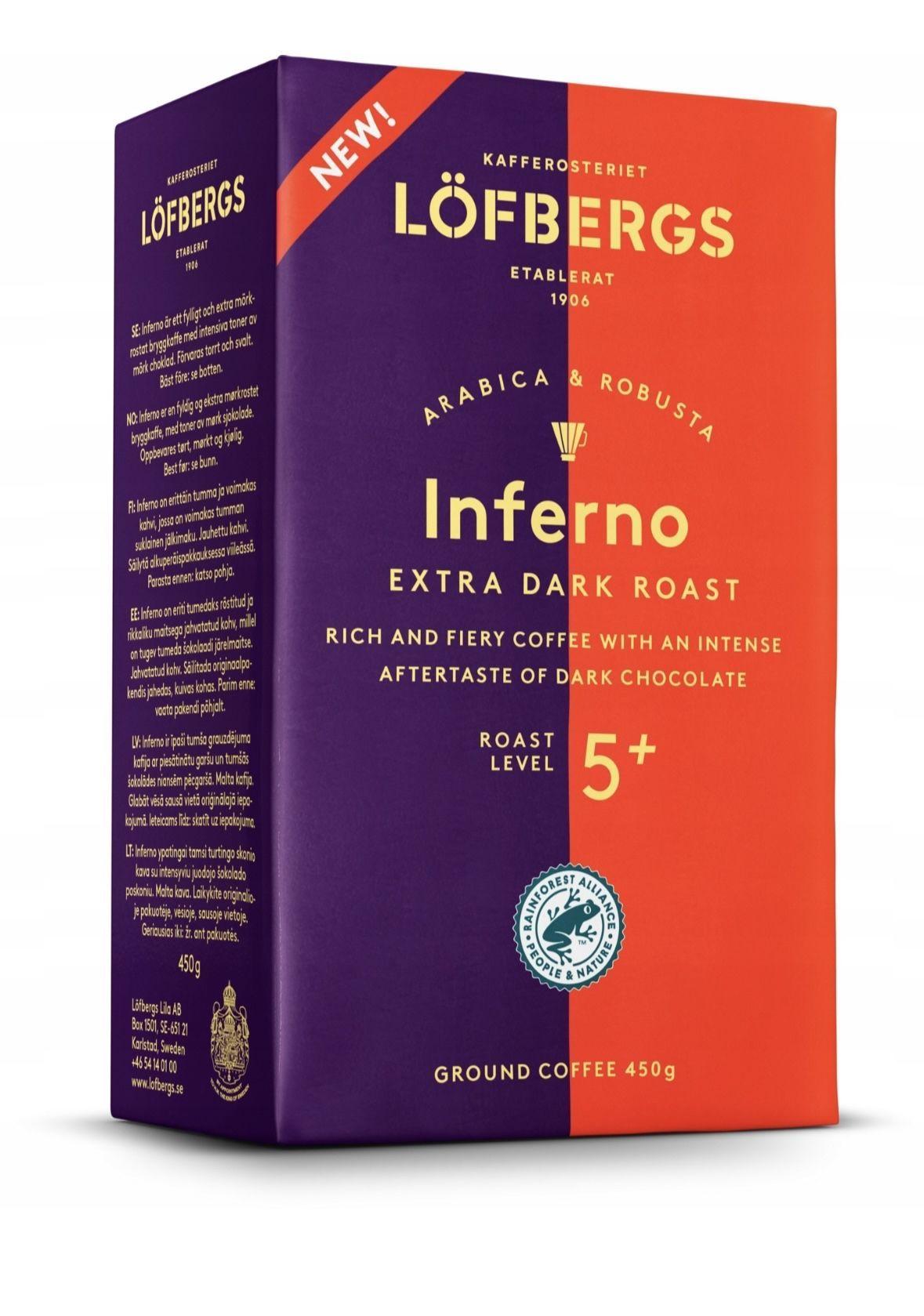 Кофе молотый Lofbergs Inferno extra dark roast 450g