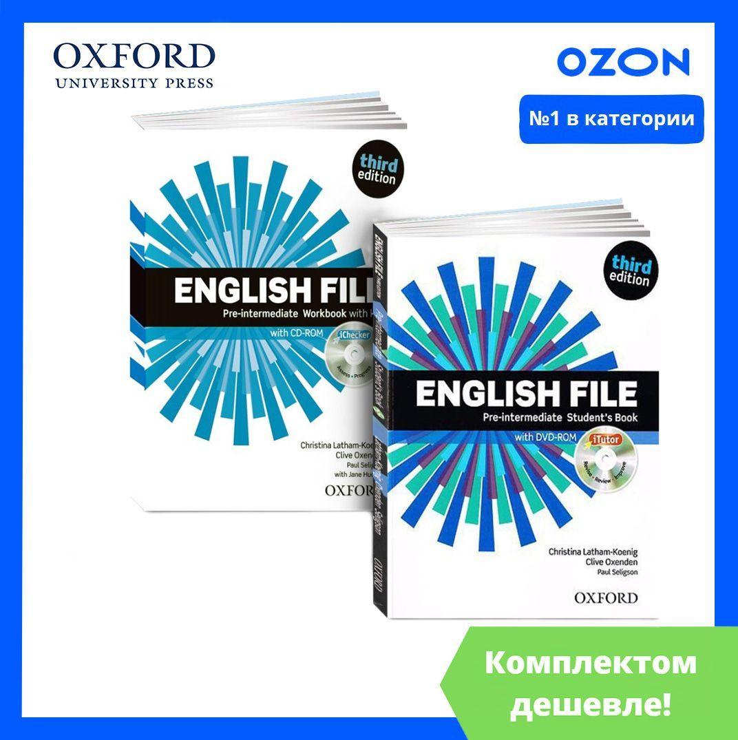 English File Pre-intermediate 3rd edition. ПОЛНЫЙ КОМПЛЕКТ: Учебник + Рабочая Тетрадь + CD/DVD (3 издание) | Хадсон Джейн, Оксенден Клайв