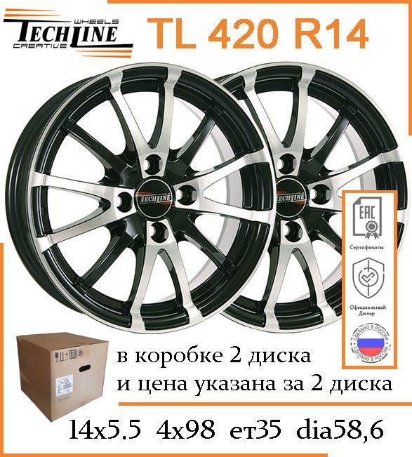 Tech Line | Tech Line  Колесный диск Литой 14x5.5" PCD4х98 ET35 D58.6