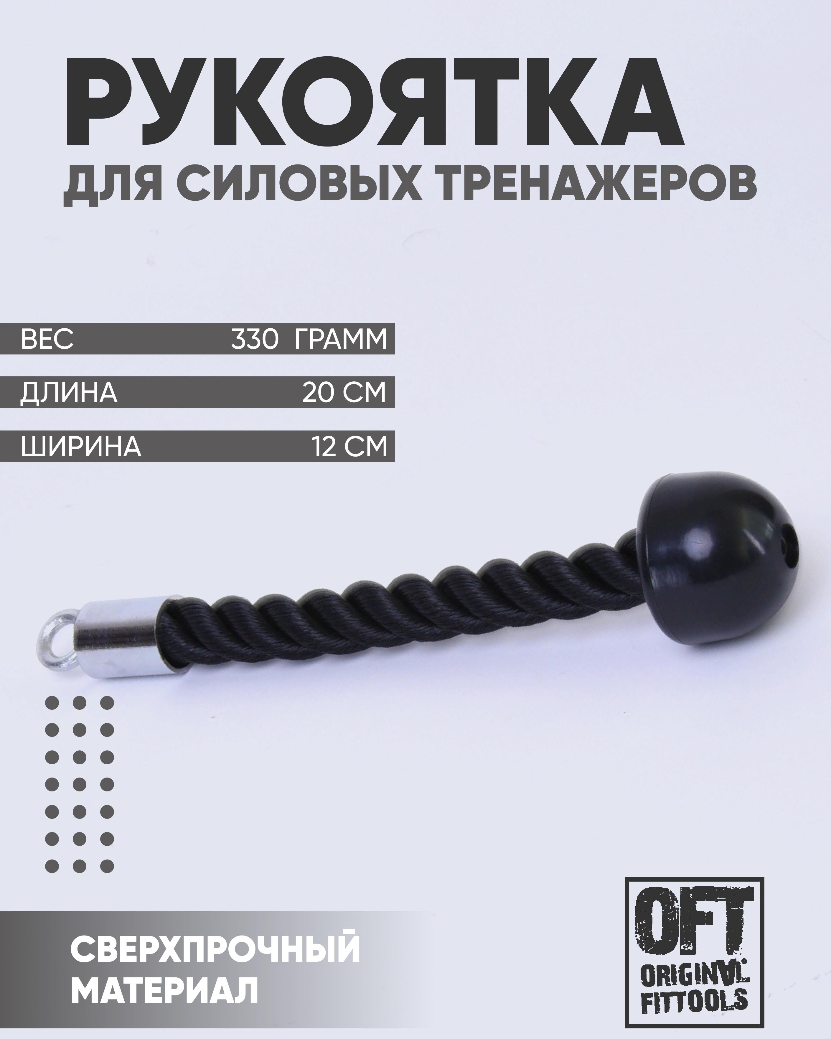 Тяга канат для трицепса одинарная Original FitTools, черный