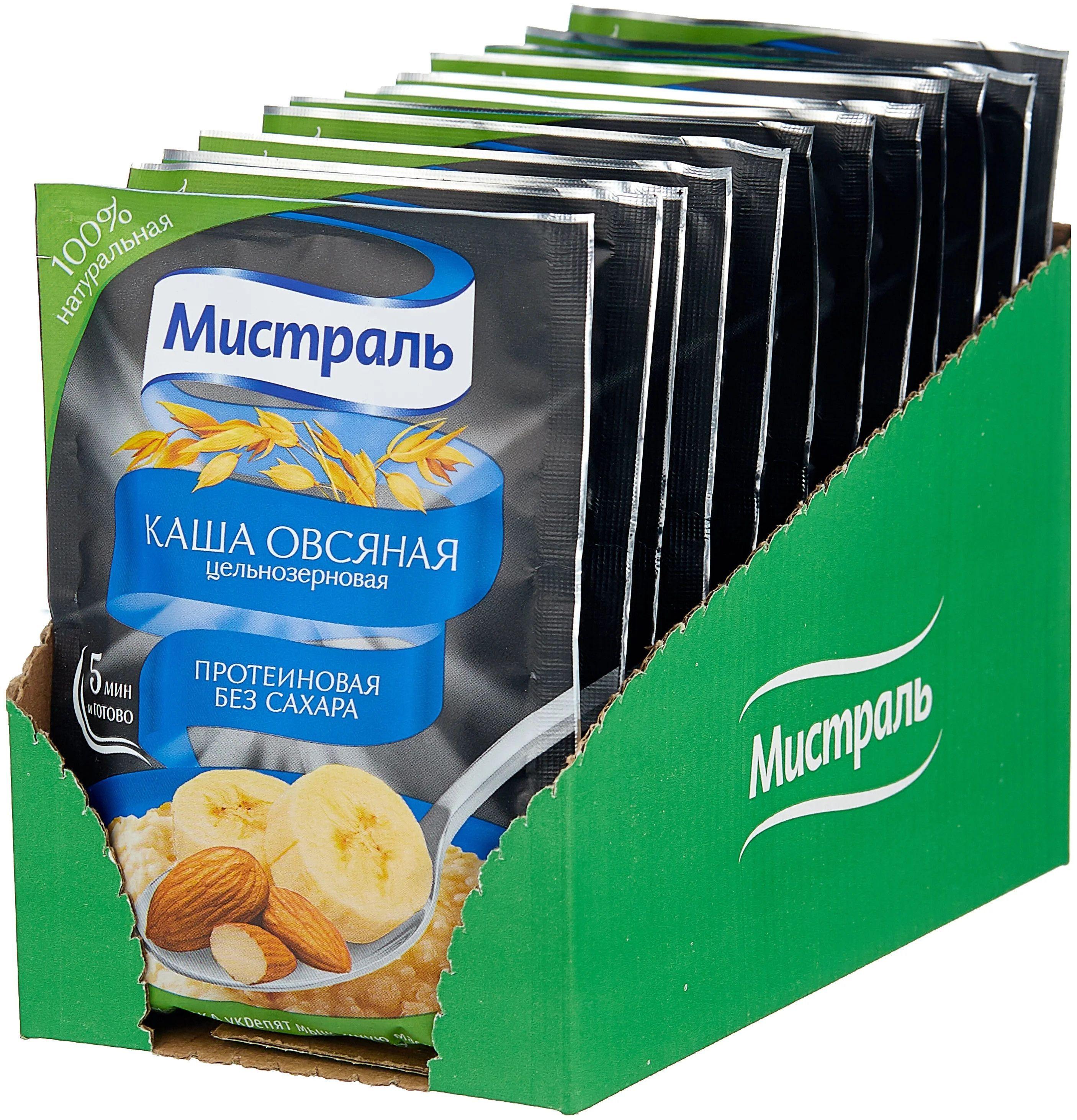 Каша овсяная протеиновая без сахара Мистраль, 40г * 12шт.