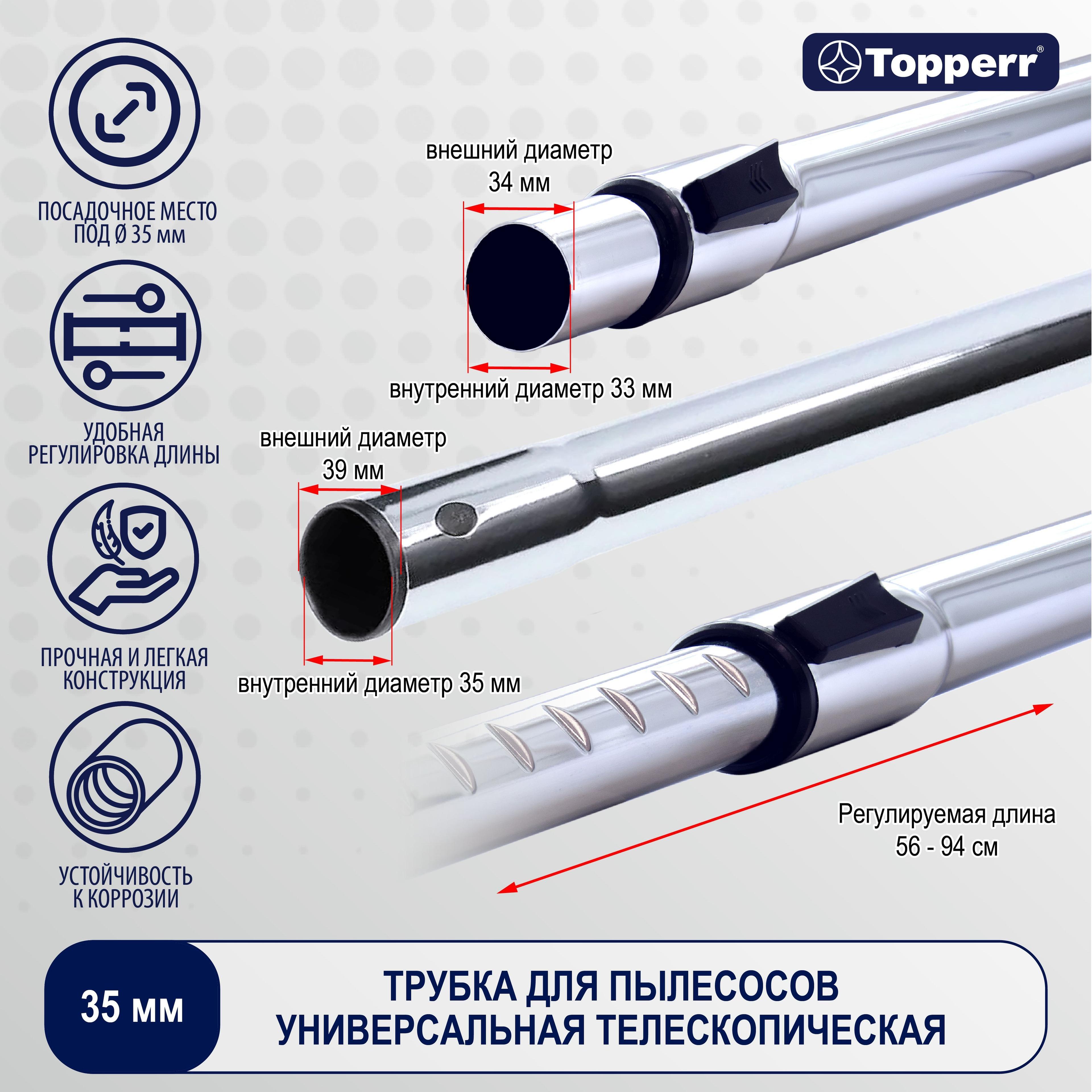 Телескопическая трубка для пылесоса 35 мм