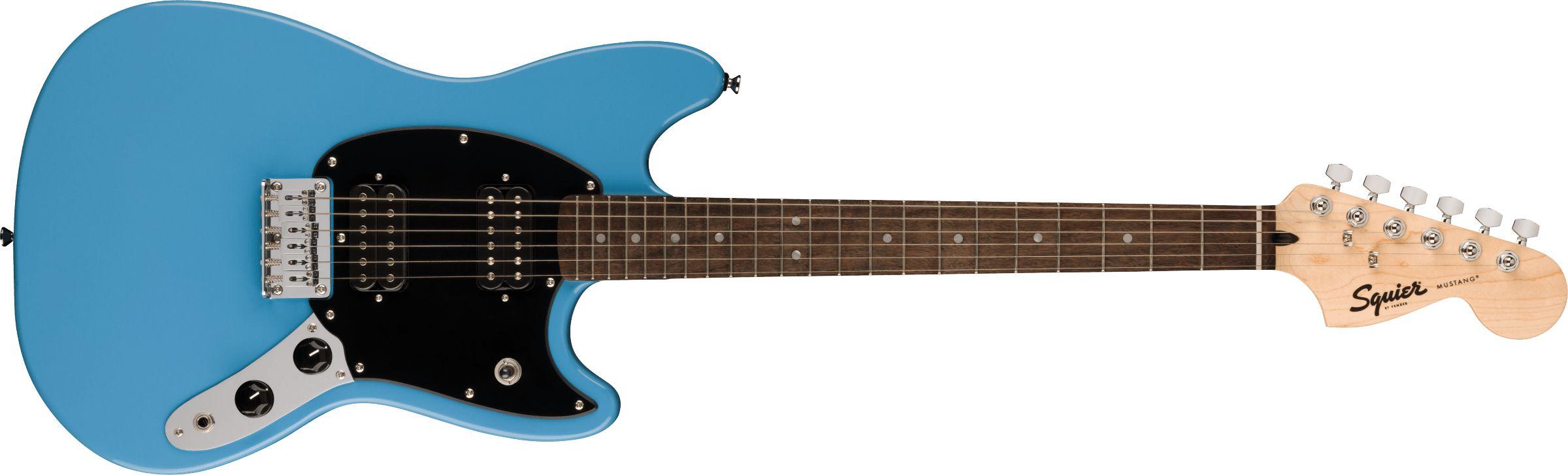 Squier by Fender Электрогитара Sonic Mustang HH, Laurel Fingerboard, California Blue 6-струнная, корпус Тополь 4/4