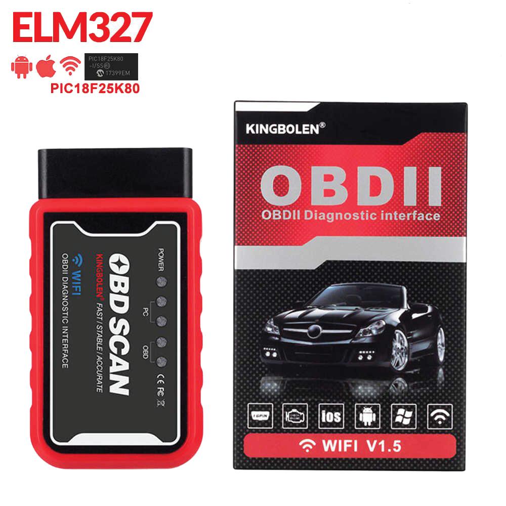 Диагностический автосканер OBD2   ELM327 WI-FI  версия 1.5 для чтения кодов неисправностей.Настоящий чип pic18f25k80 .