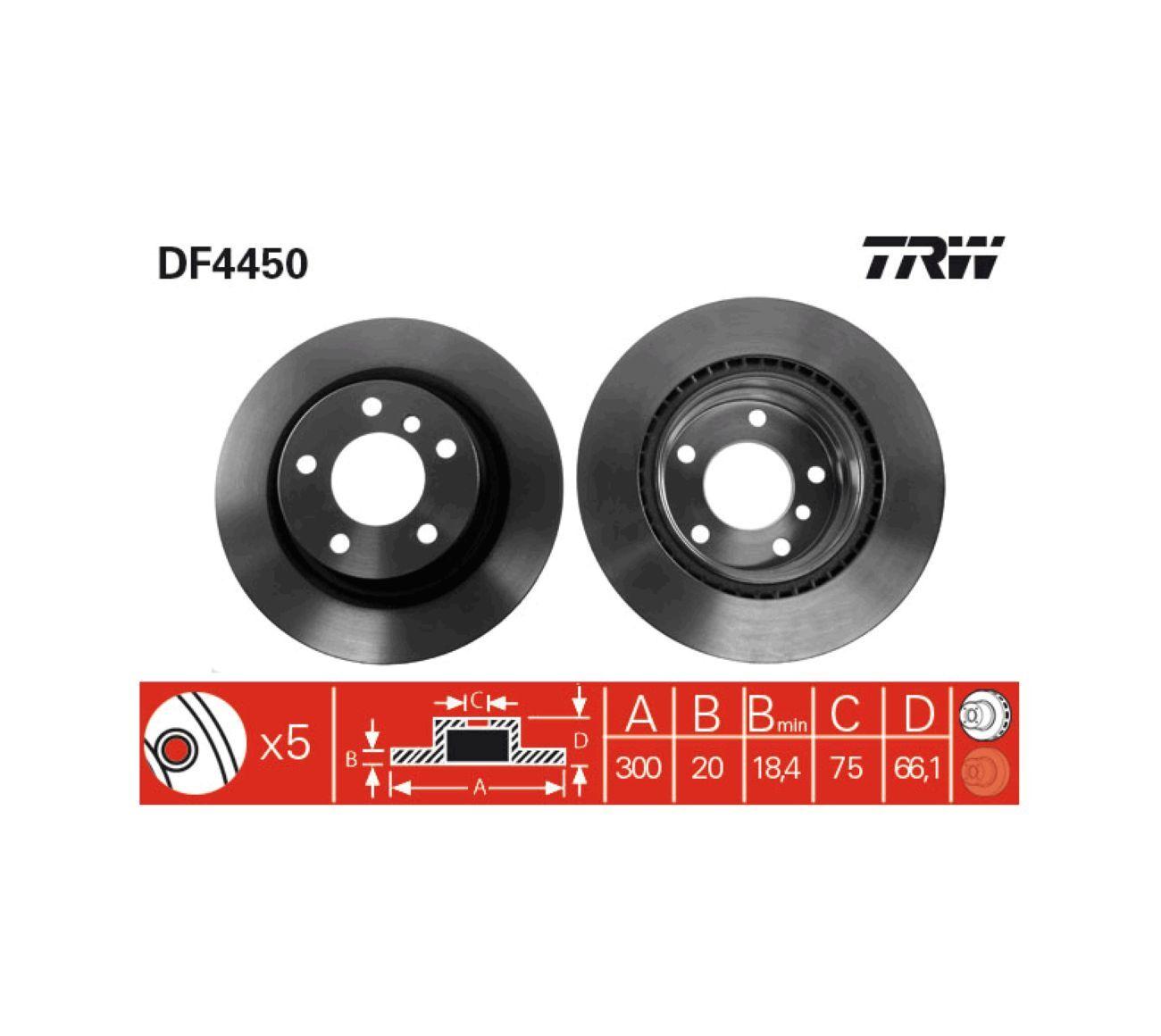 Диск тормозной задний BMW 1 E81 F20 3 E90 F30 DF4450 2шт