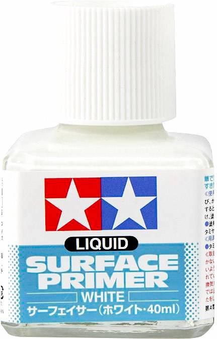 Tamiya Liguid Surface Primer, Грунтовка жидкая для пластика, металла, дерева. Белая, 40 мл