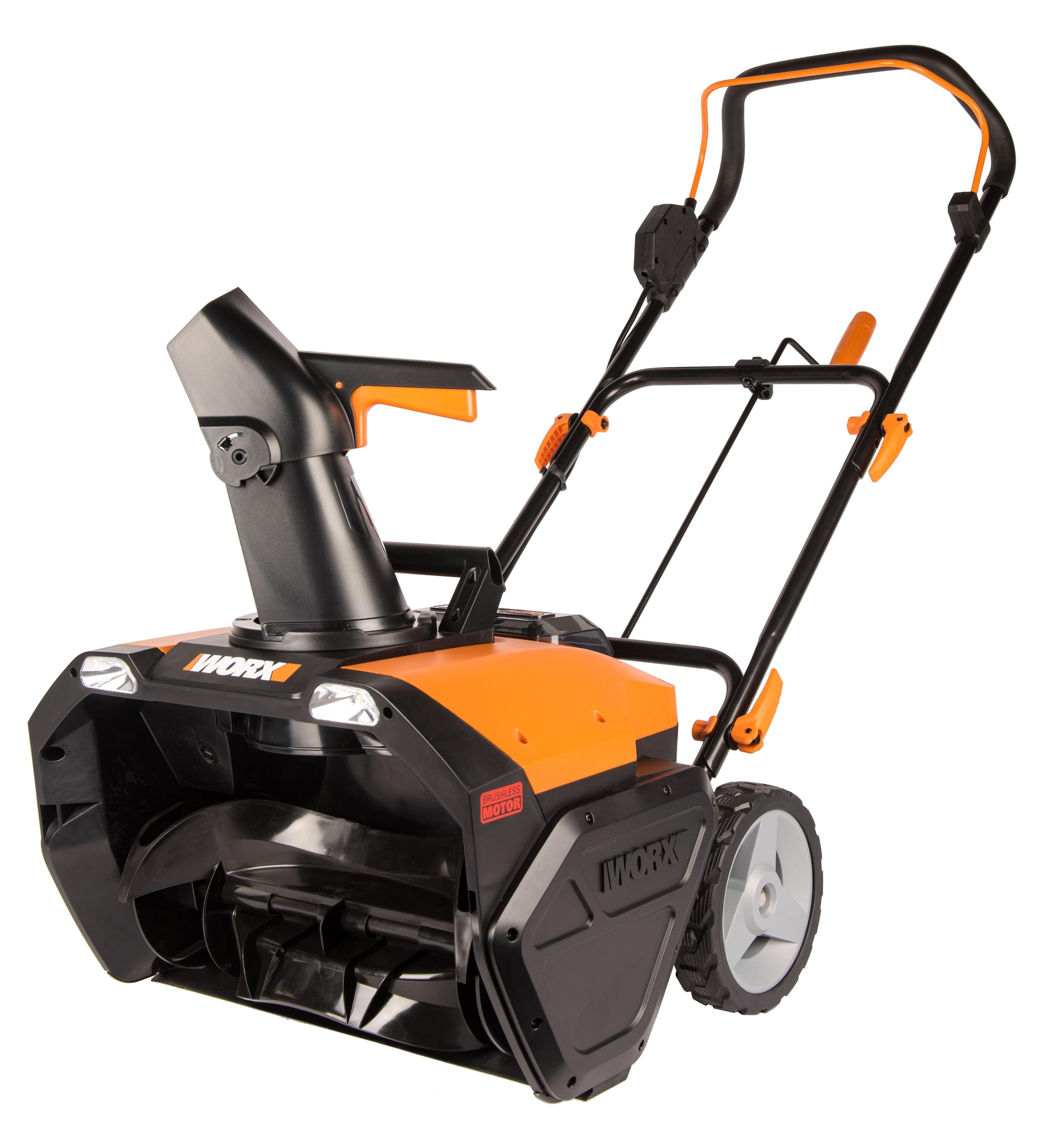 Аккумуляторный снегоуборщик с бесщеточным мотором Worx WG471E, 40В, ширина захвата 50 см, 2 АКБ по 4А + двойное ЗУ 2A