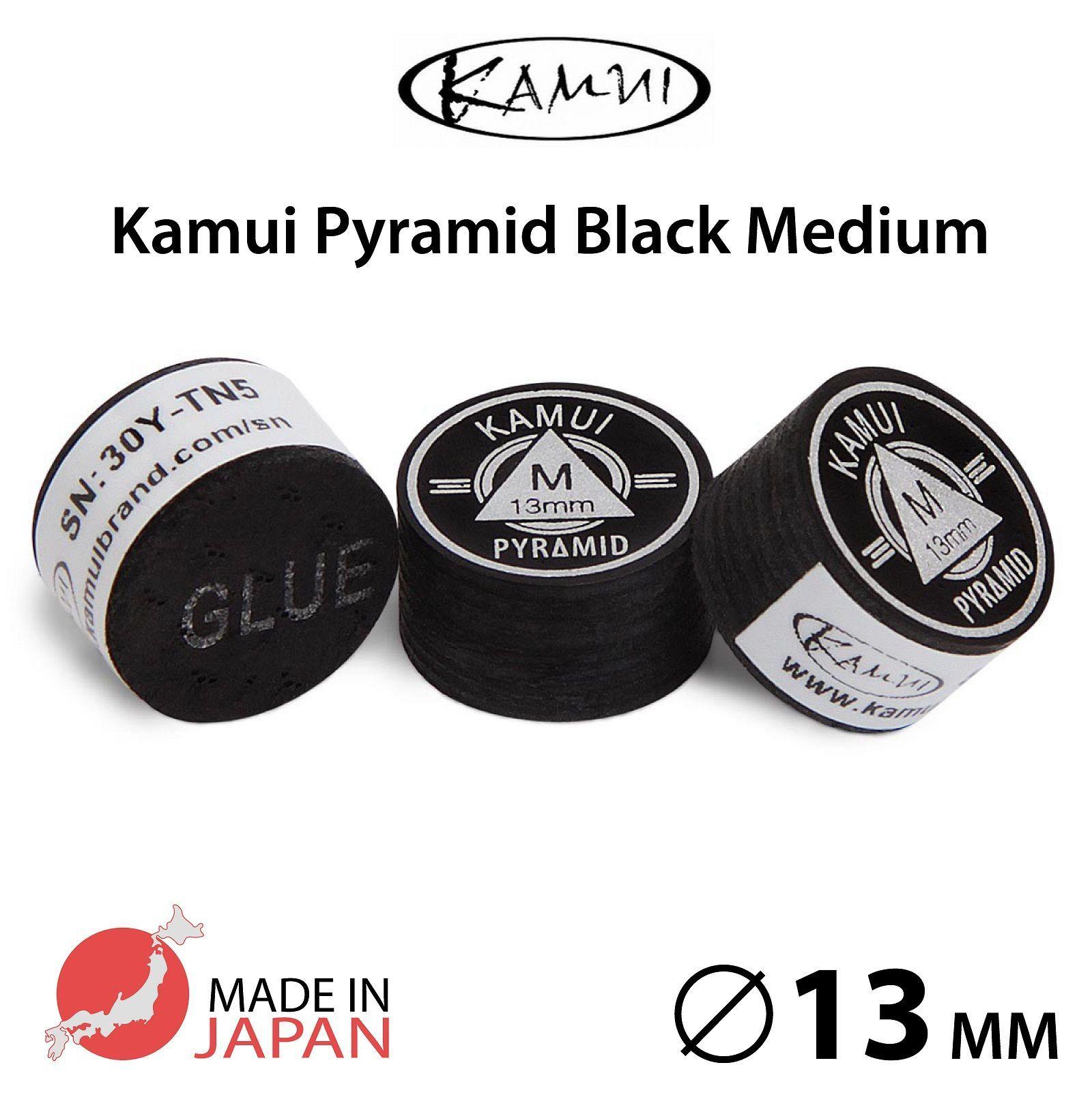 Наклейка для кия Kamui Pyramid Black 13мм Medium, многослойная, 1 шт.