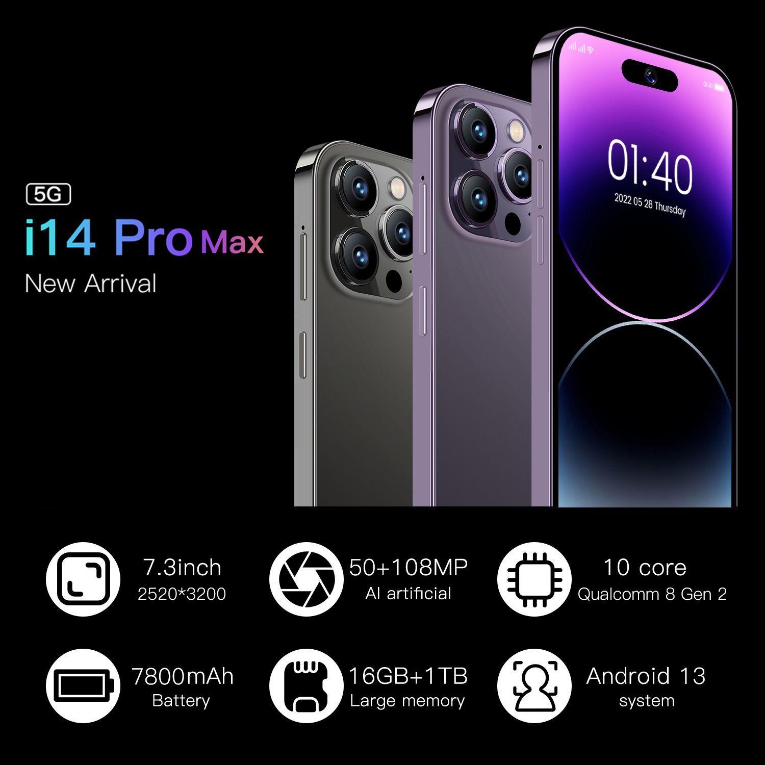 Смартфон 14 Pro Max 12/512 ГБ, черный