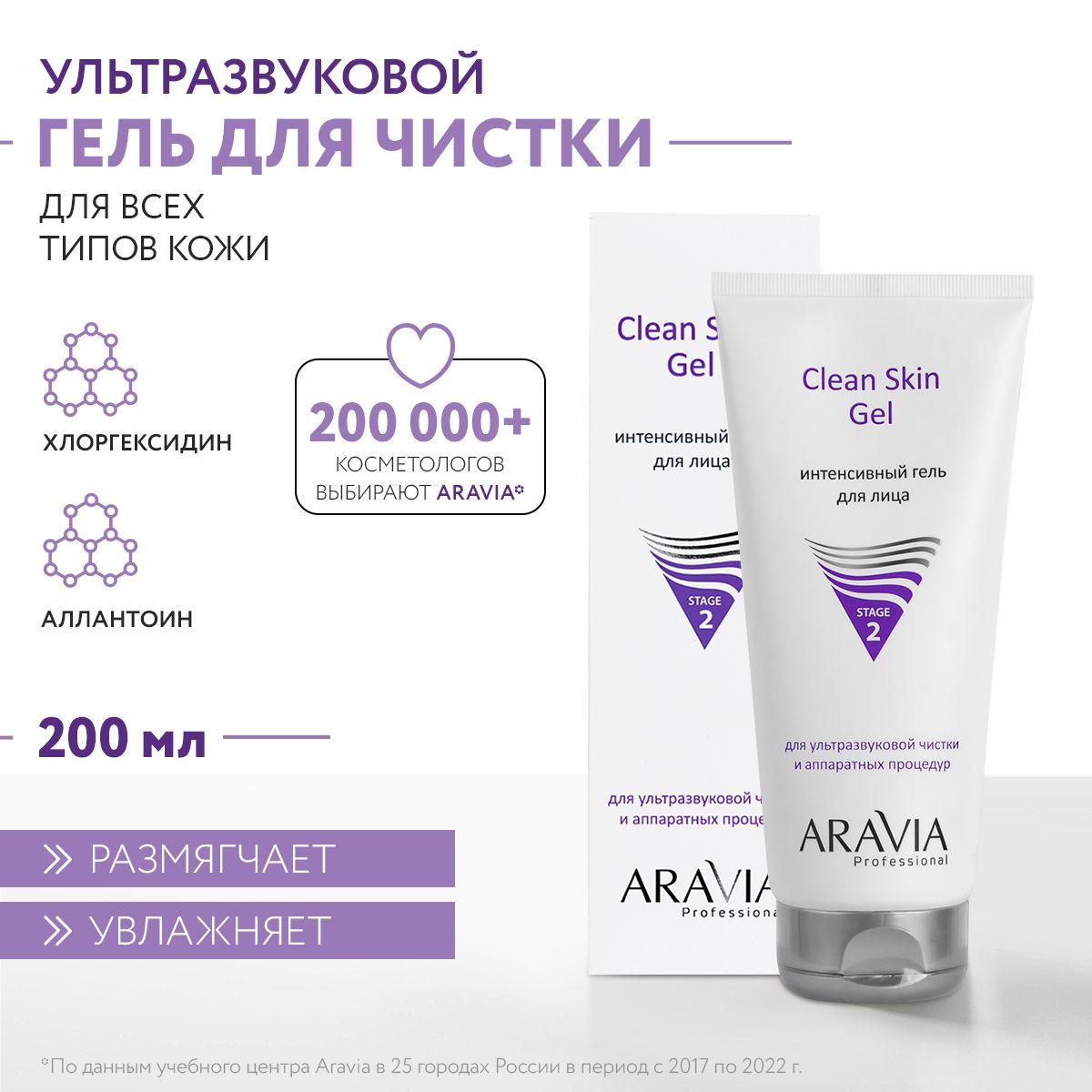 ARAVIA Professional Интенсивный гель для ультразвуковой чистки лица и аппаратных процедур Clean Skin Gel, 200 мл