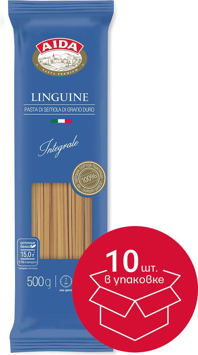 Макароны Aida цельнозерновые Linguine Лапша, 500 г х 10 шт