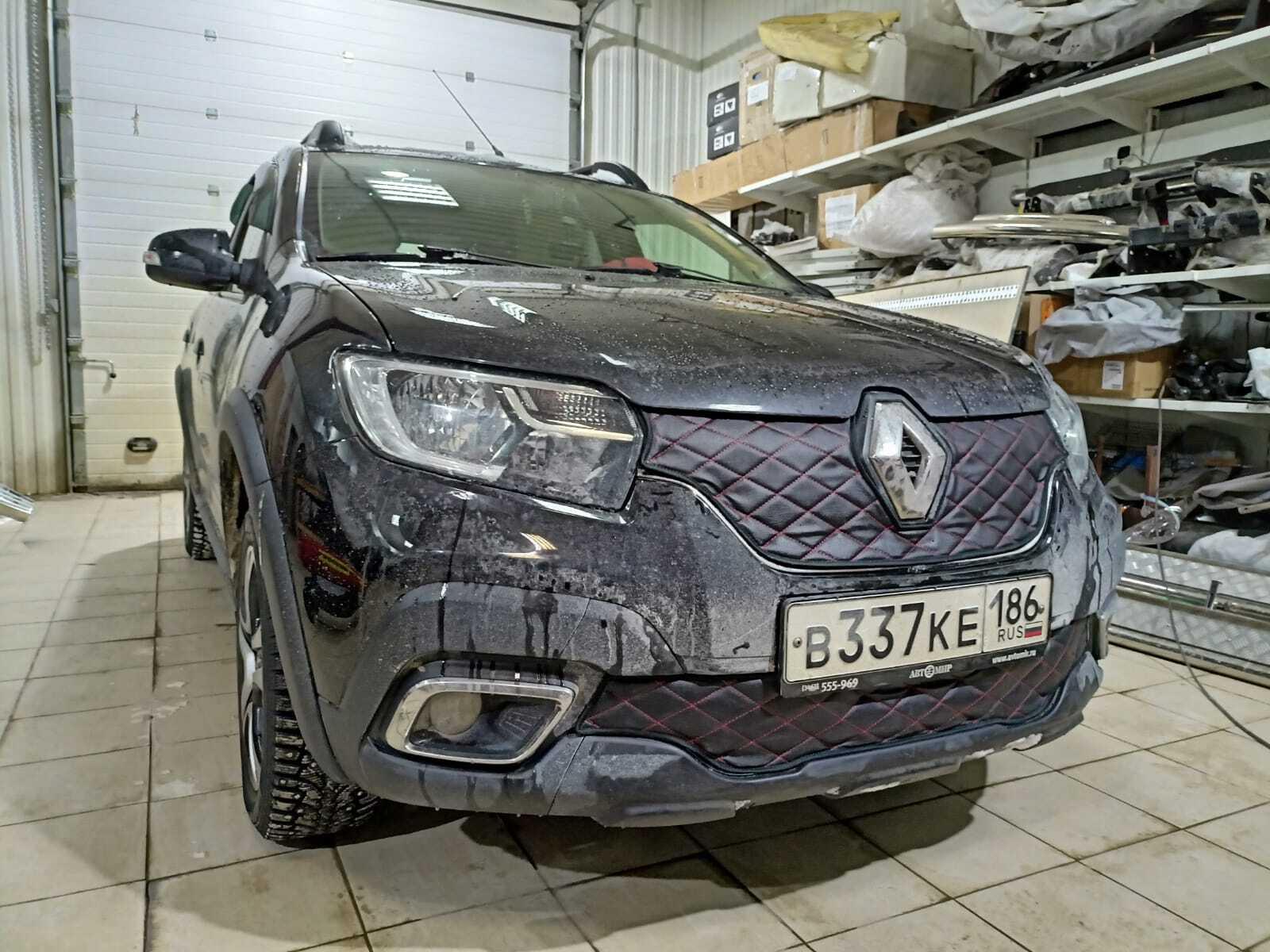 Утеплитель радиатора и бампера для Renault Sandero Stepway РЕНО САНДЕРО СТЕПВЕЙ 2018 -2022 II Рестайлинг