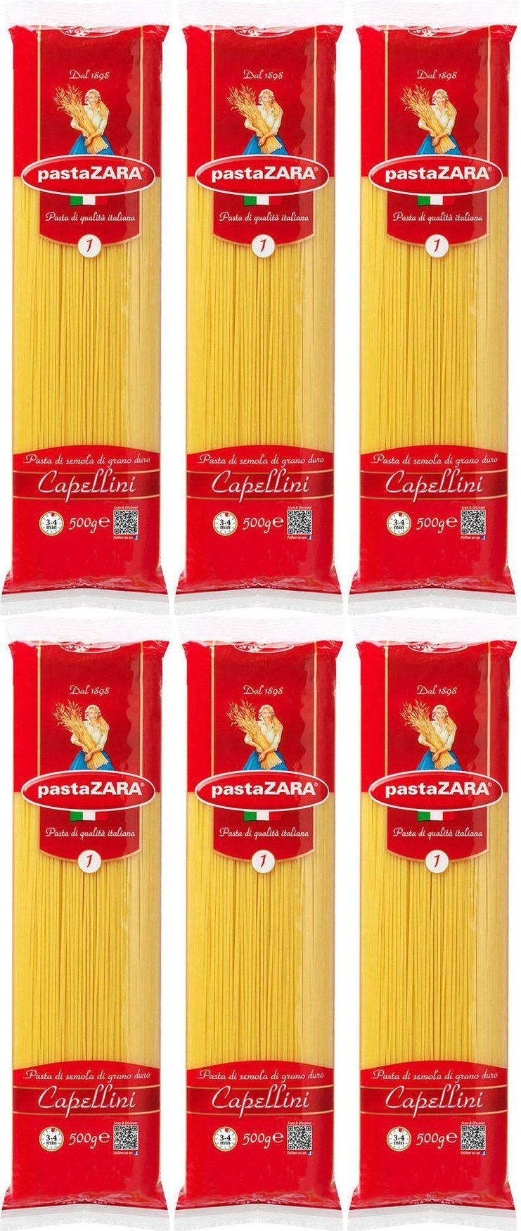 Макаронные изделия Pasta Zara No 1 Capellini Спагетти, комплект: 6 упаковок по 500 г