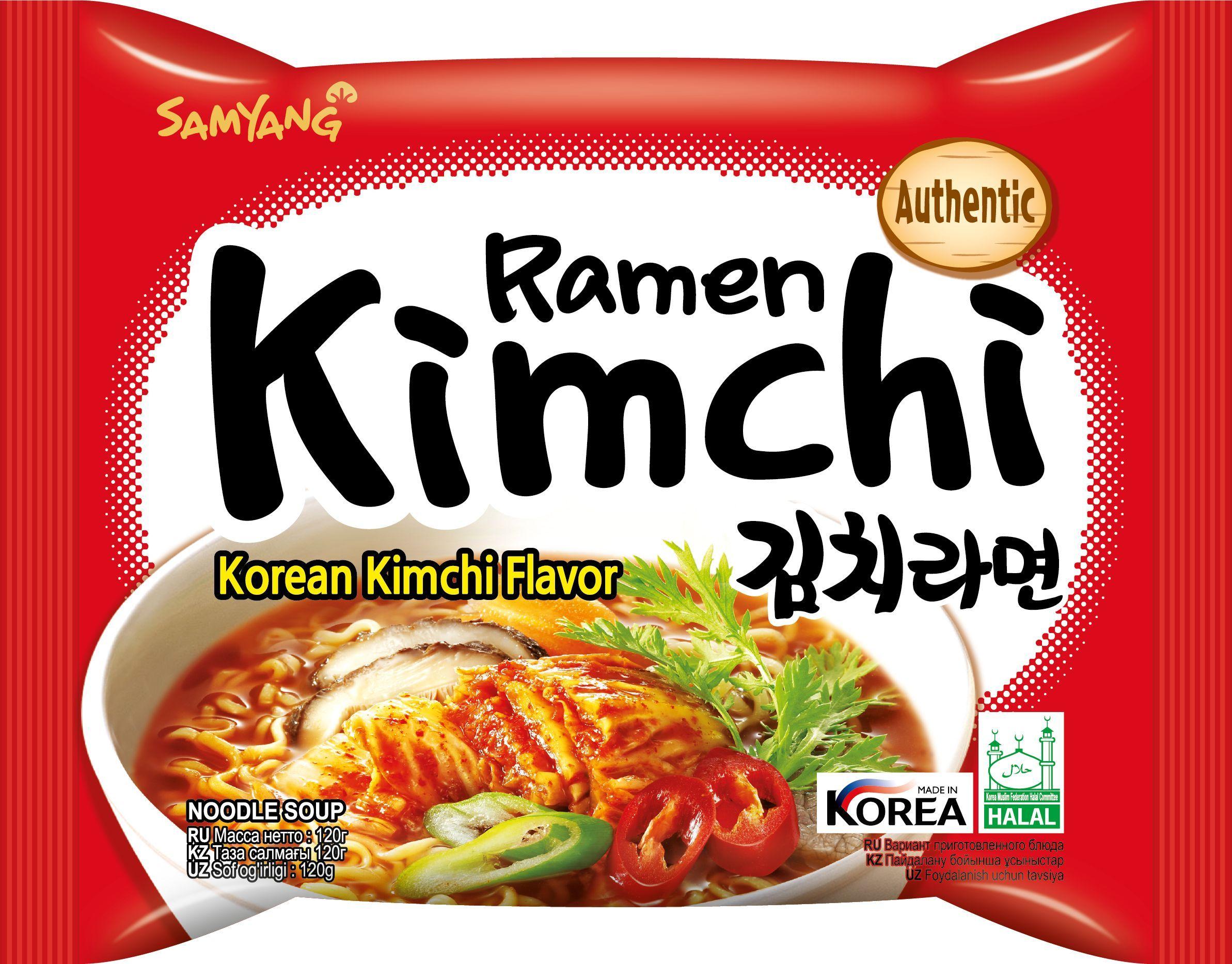 Лапша быстрого приготовления Samyang Kimchi Ramen со вкусом Кимчи (Корея), 120 гр