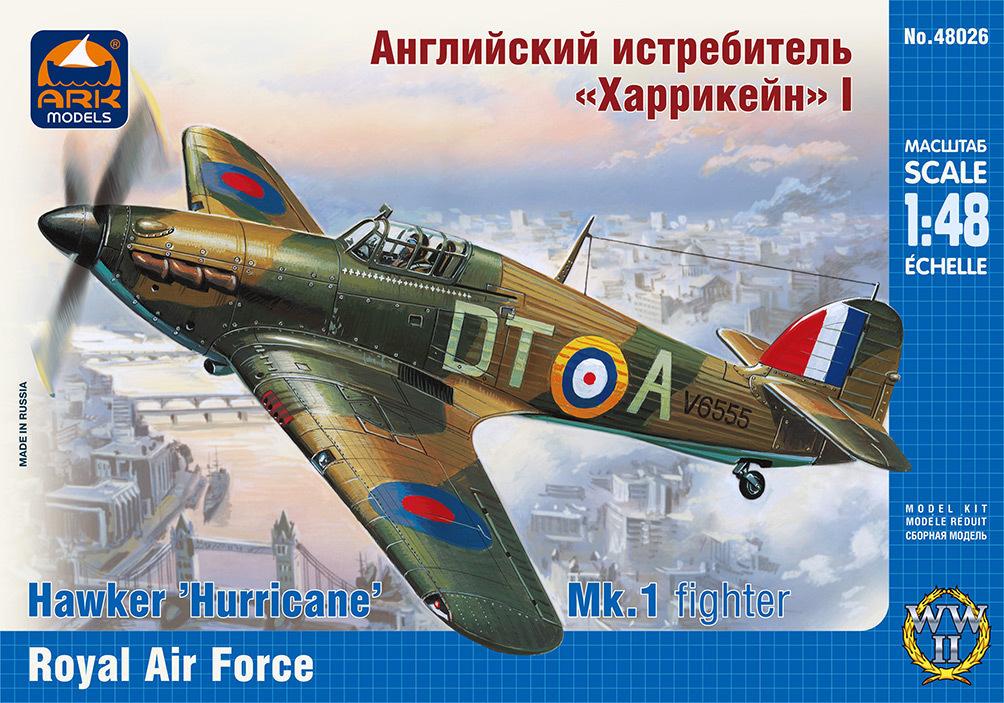 ARK Models Английский истребитель Хоукер "Харрикейн" Mk.IA Королевских ВВС, 1/48, Сборная модель