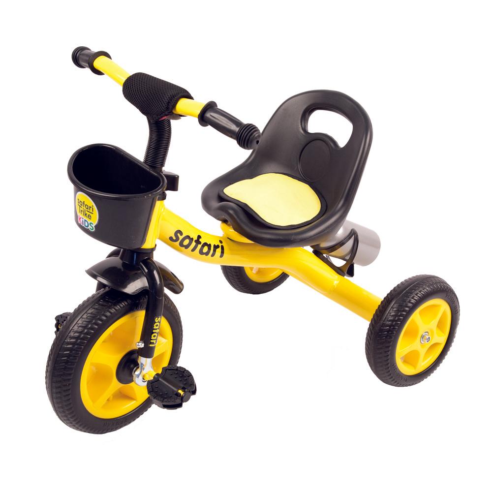 SAFARI TRIKE Kids | Велосипед детский трехколесный, желтый, с корзиной