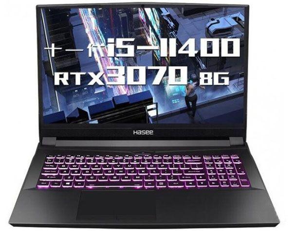 Hasee TX9 Игровой ноутбук 16.1", Intel Core i5-11400, RAM 32 ГБ, SSD, NVIDIA GeForce RTX 3070 (8 Гб), Windows Pro, черный, Английская раскладка