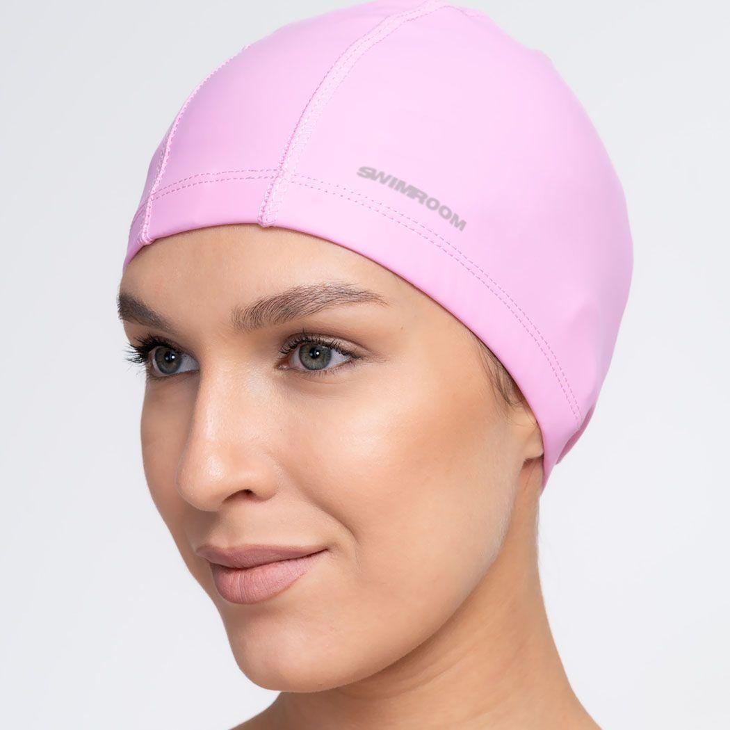 Комбинированная шапочка для плавания SwimRoom "PU Swim Cap", Взрослая, Цвет розовый