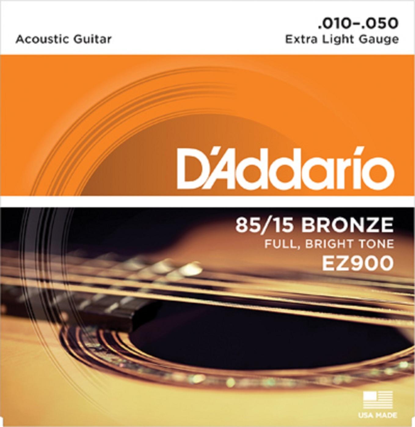 Струны для акустической гитары D'Addario EZ900, фосфорная бронза, 10-50