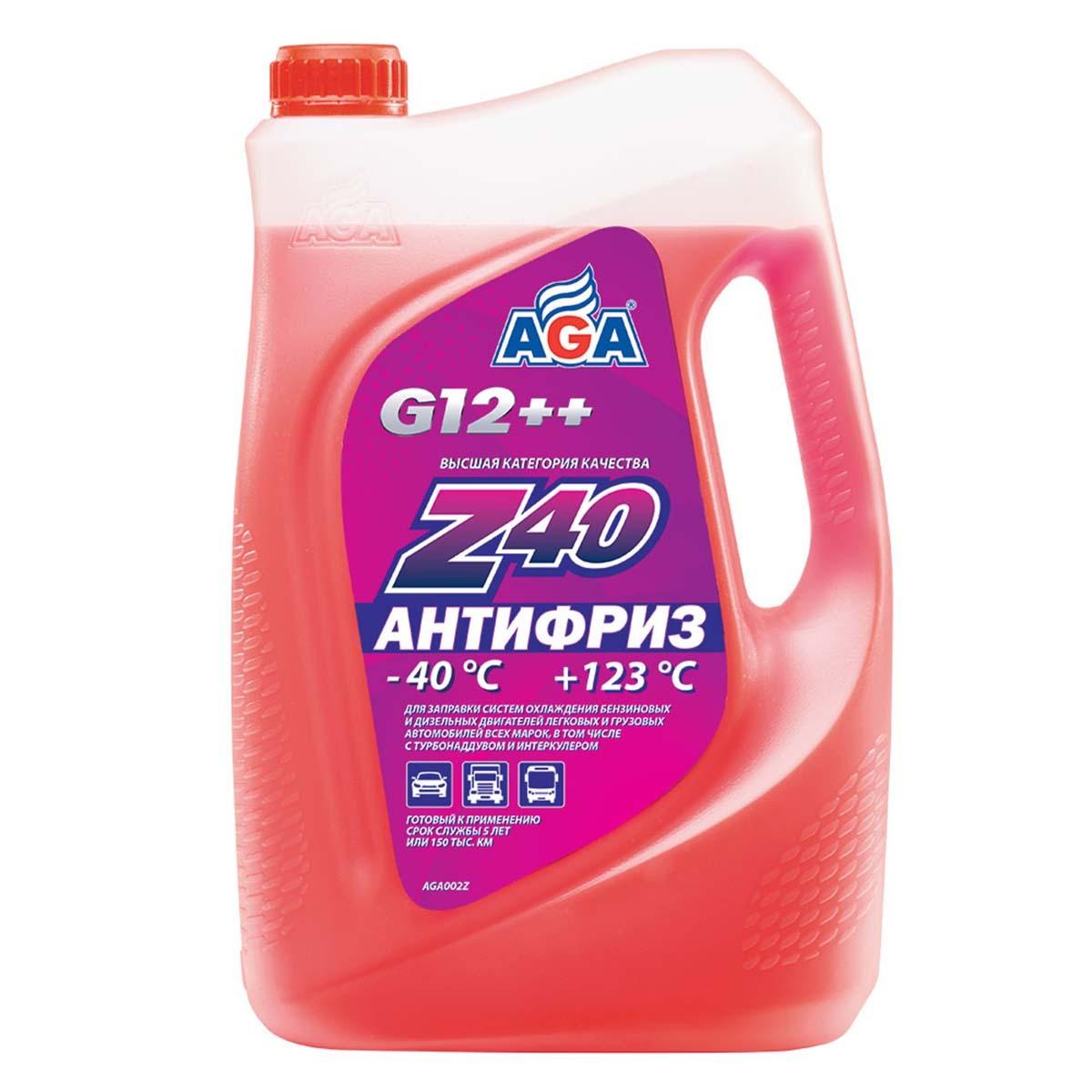 Антифриз красный G12++ AGA002Z, 5 кг., -40С +123С, охлаждающая жидкость AGA