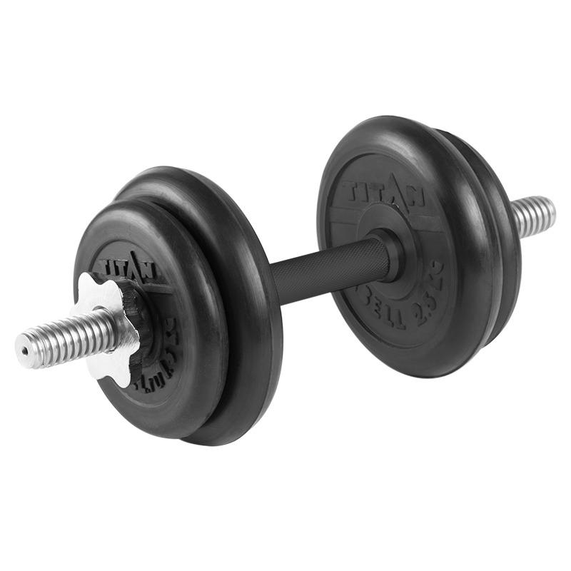 Гантель разборная 10 кг TITAN Barbell - d26, Комплектация №1 с обрезиненной ручкой