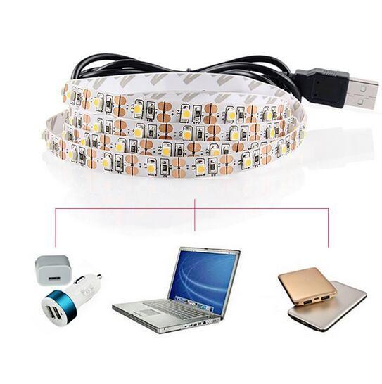 Светодиодная лента SMD 2835 (60 LED/M) c USB 5V DС разьемом Белая 2 метра