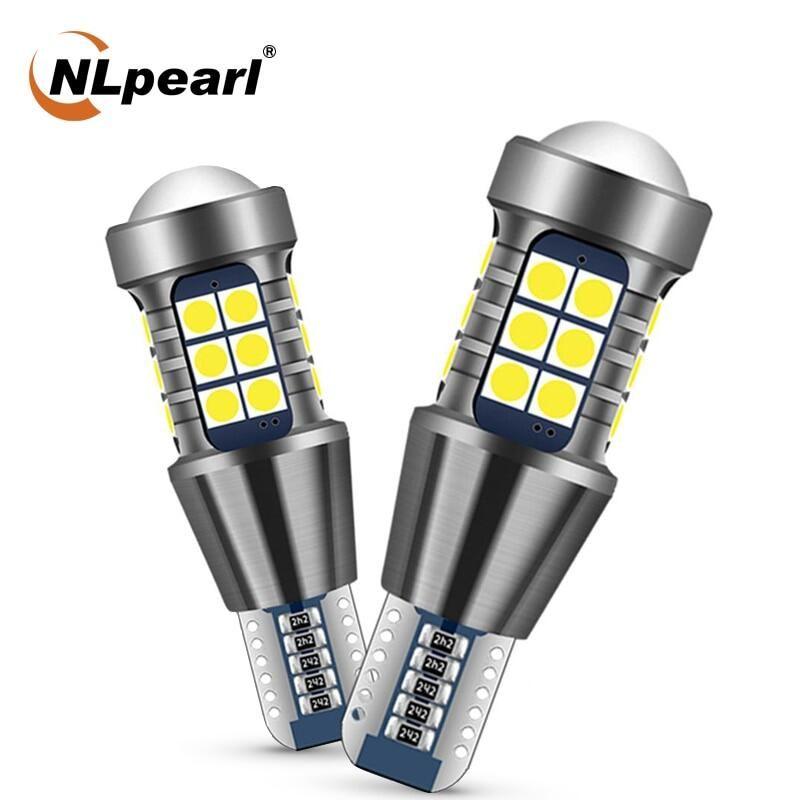 Светодиодная лампа для авто NLpearl T15 W16W 6000K белый свет с линзой 2 шт, в фонарь заднего хода