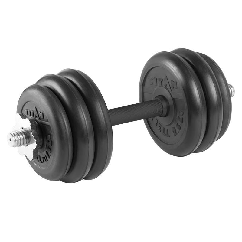 Гантель разборная 15 кг TITAN Barbell - d26, Комплектация №2 с обрезиненной ручкой