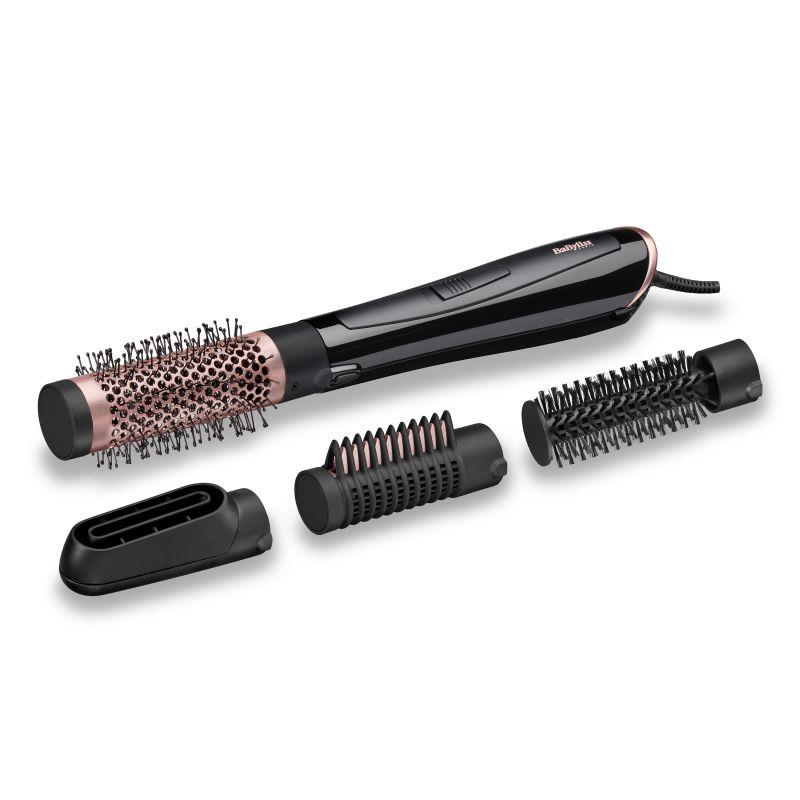 BaByliss Фен-щетка для волос AS126E 1000 Вт, скоростей 2, кол-во насадок 4, черный, розовый