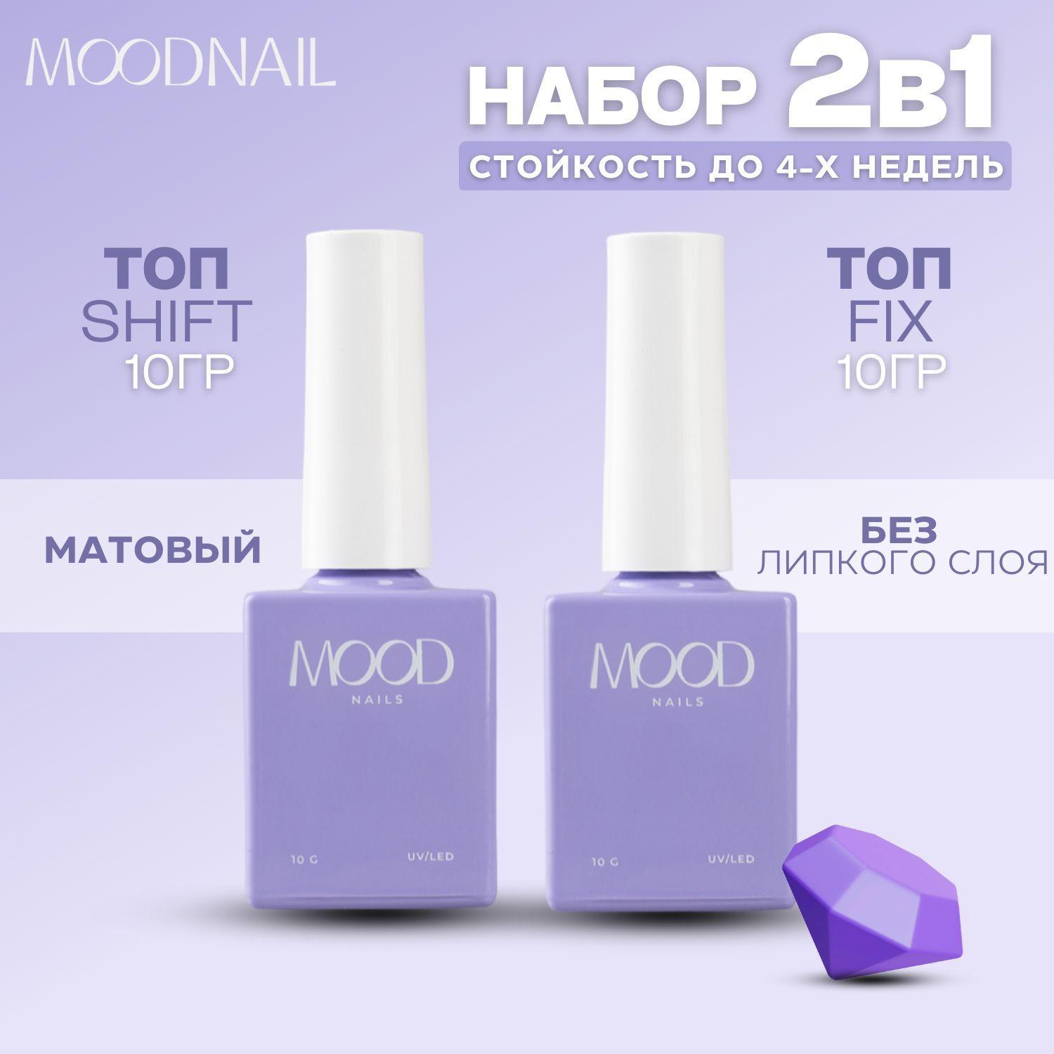 MOODNAIL Набор для маникюра Топ матовый Топ глянцевый 2* 10 мл