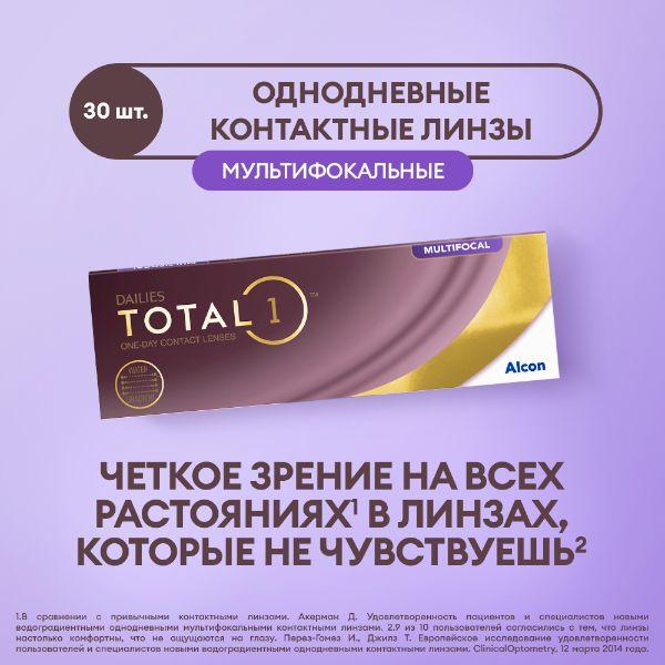 Линзы Alcon Dailies Total 1 Multifocal 30pk / 8.50 / 14.1 / +02,00 / MED Однодневные