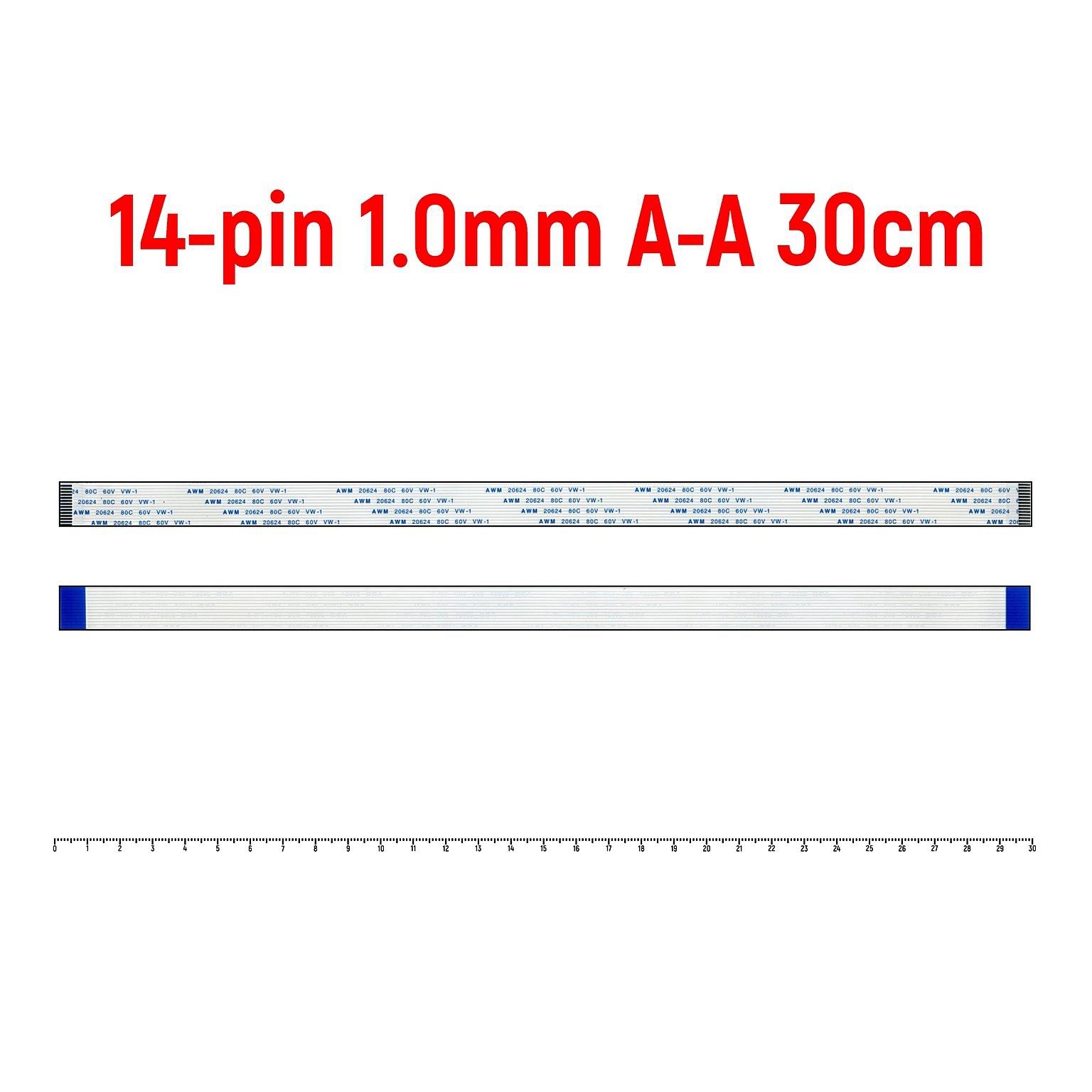 FFC Шлейф 14-pin Шаг 1.0mm Длина 30cm Прямой A-A