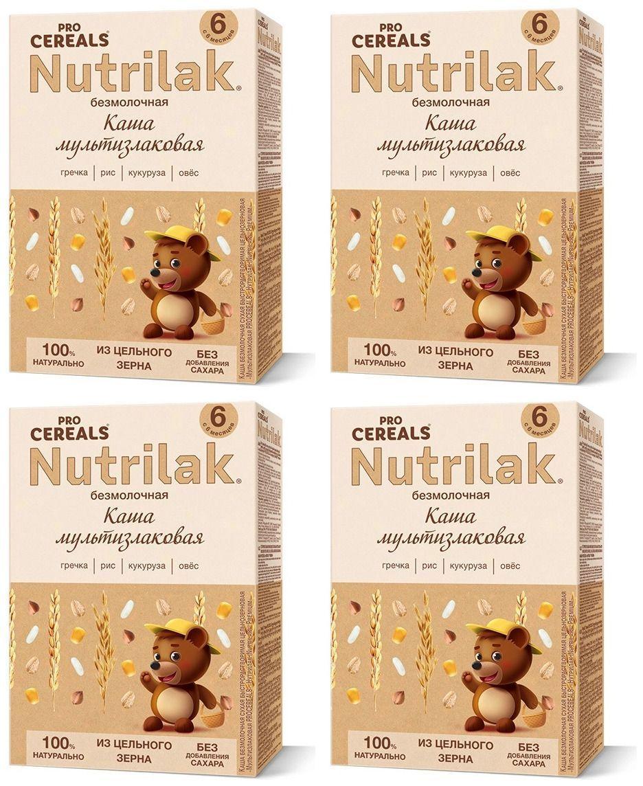 Детская каша Nutrilak Premium Procereals безмолочная мультизлаковая, с 6 месяцев, 200гр * 4 штуки