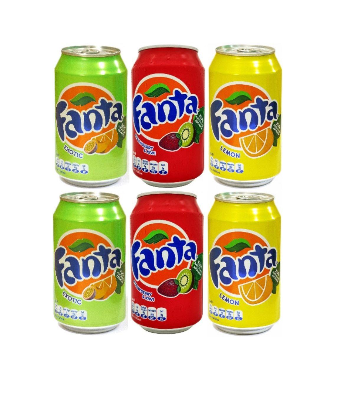 Набор газированных напитков Fanta (Фанта), 6 банок по 330 мл.